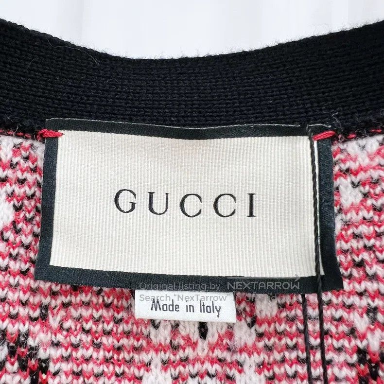 Gucci Gucci Black and red full-print double G old flower knitted Size US XL / EU 56 / 4 - 5 Thumbnail