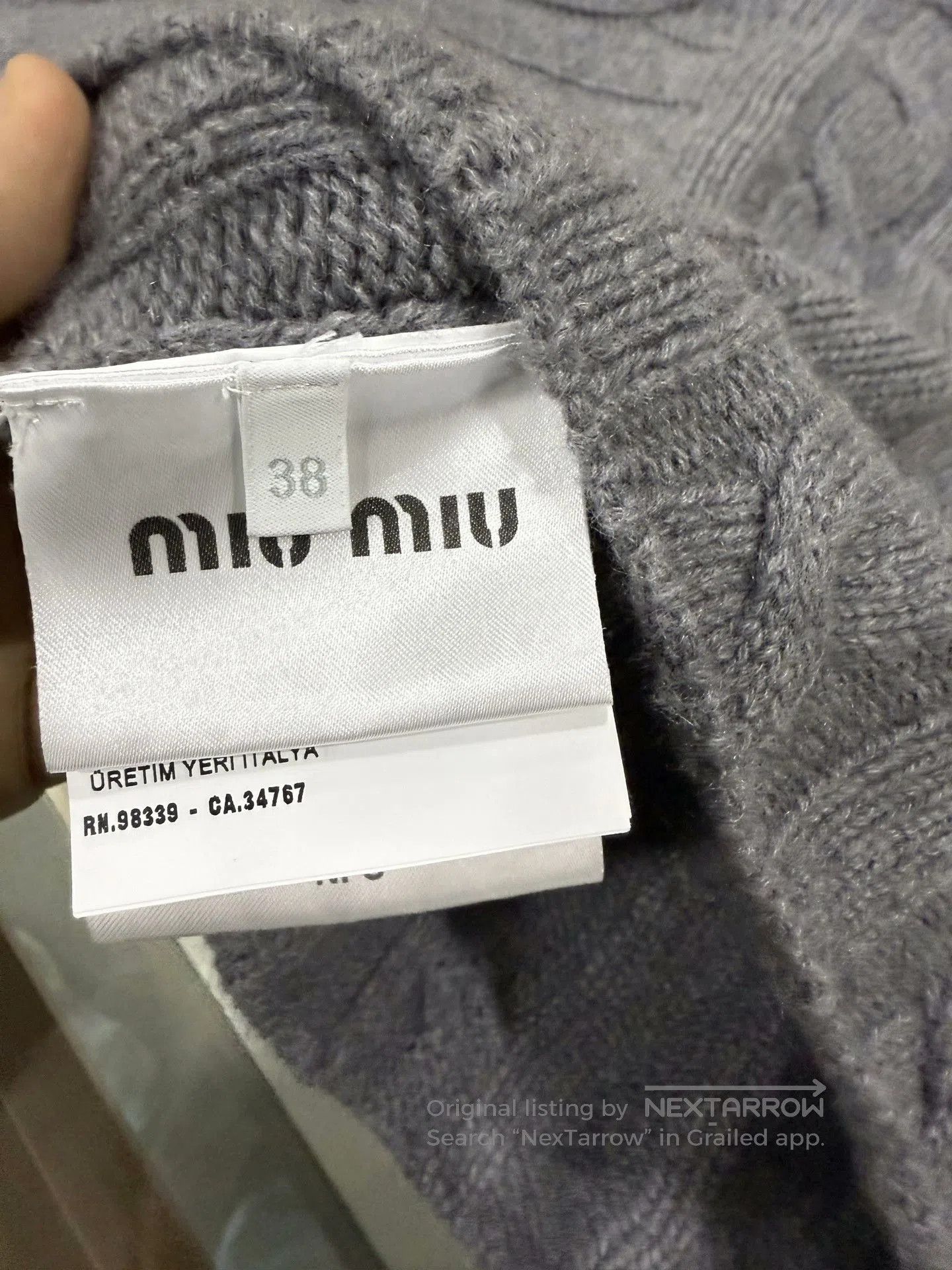 Miu Miu Miu Miu Gray Short Knit Sweater Size 38. Size S / US 4 / IT 40 - 7 Thumbnail
