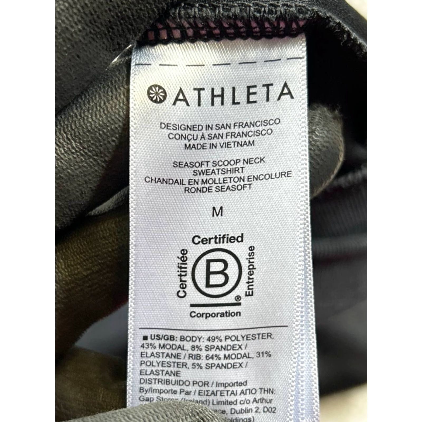 Athleta Athleta Sweatshirt Womens Medium Black Running Pullover Crew Neck Long Sleeve Activewear Sports Logo 90s? Size M / US 6-8 / IT 42-44 - 3 Thumbnail