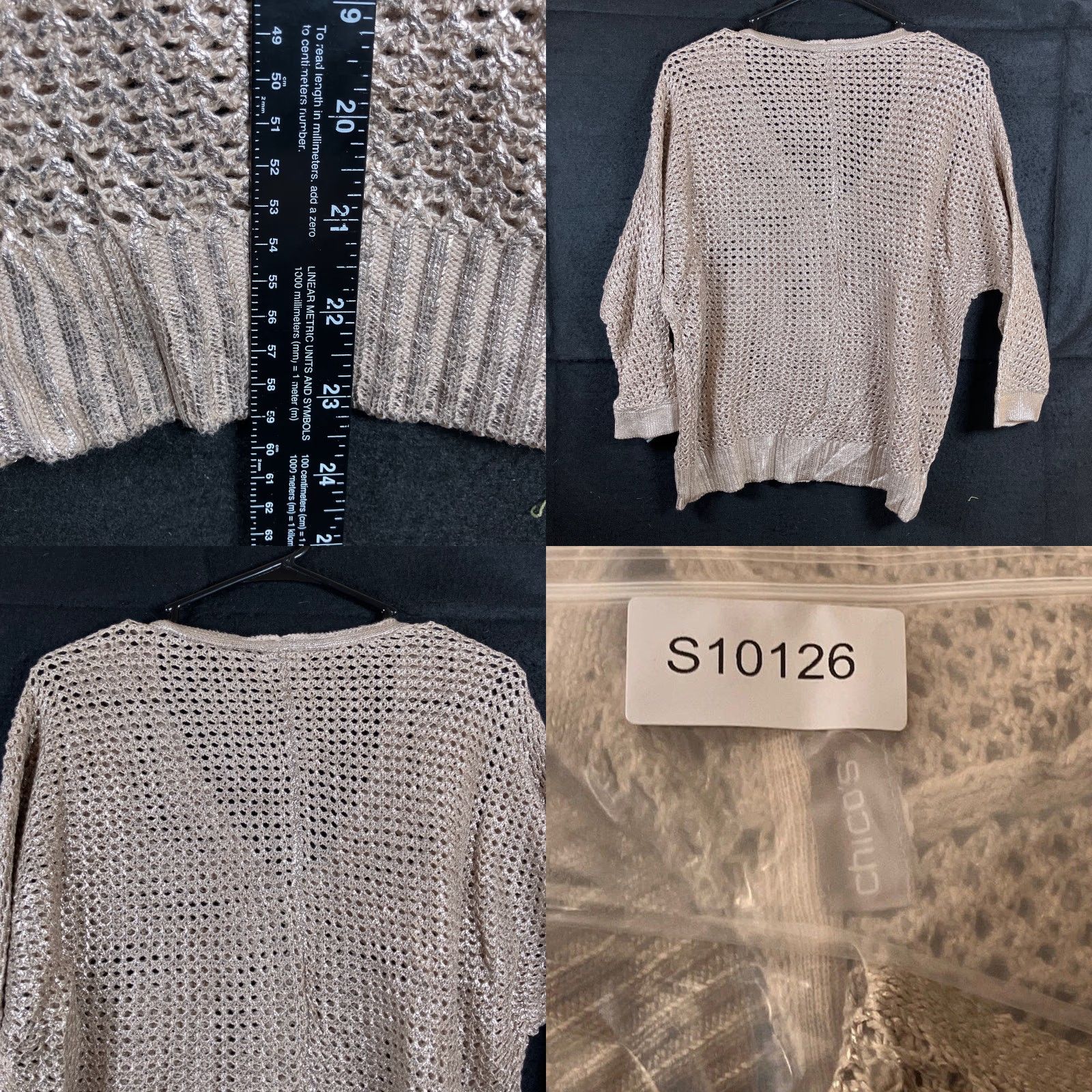 Vintage Chicos Womens Sweater Brown V-Neck Open Knit Pullover Long Sleeve L Regular Knit Pullover Size L / US 10 / IT 46 - 8 Thumbnail