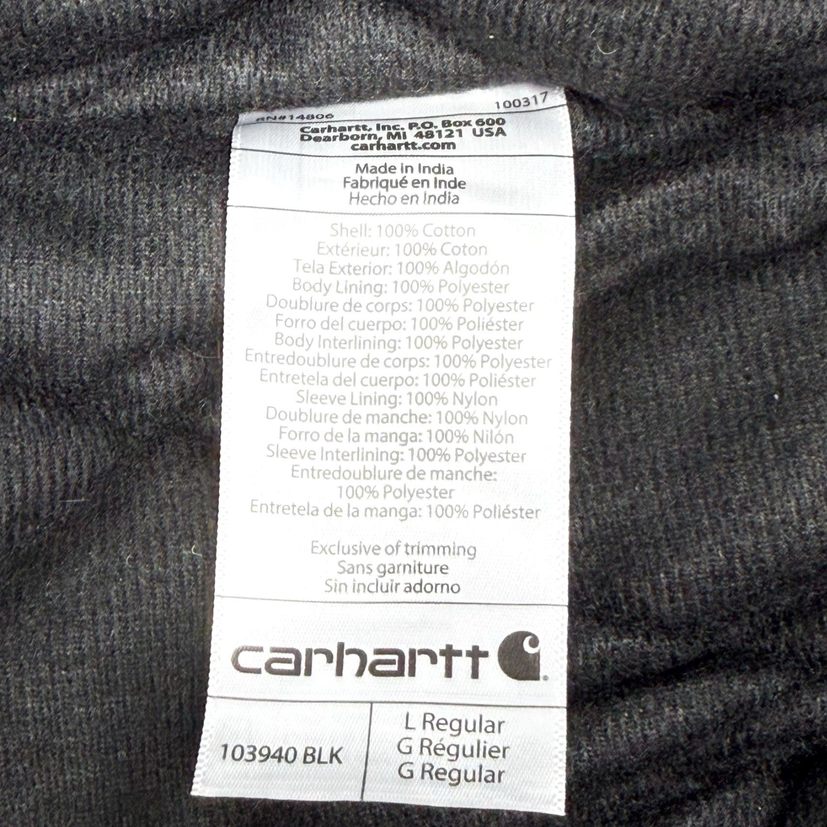 Carhartt VINTAGE Carhartt Hooded Active J Jacket Black Duck Cotton Mens Large Regular Hooded 90s USA Outdoor Workwear Jacket Size US L / EU 52-54 / 3 - 8 Thumbnail