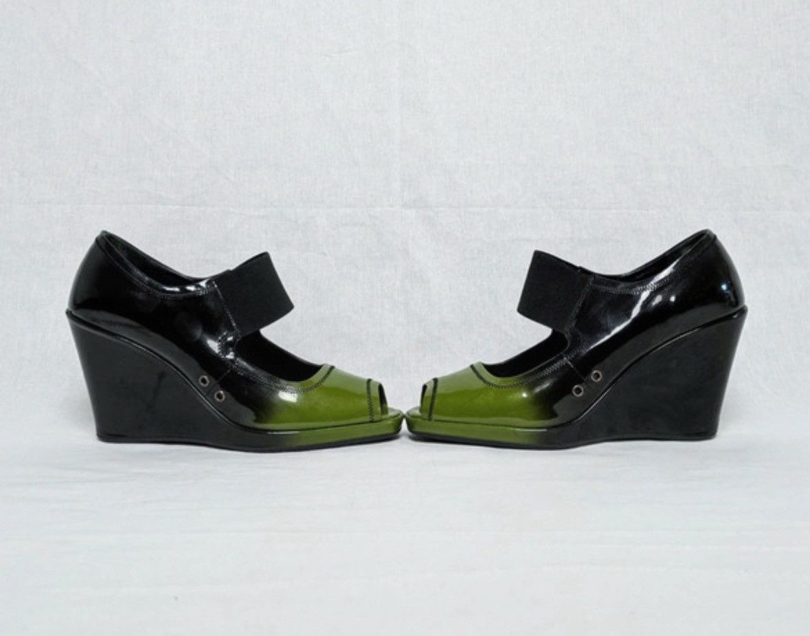 Prada Prada two-tone wedge heels- Black & Green Leather 38.5 Size US 7.5 / IT 37.5 - 3 Thumbnail