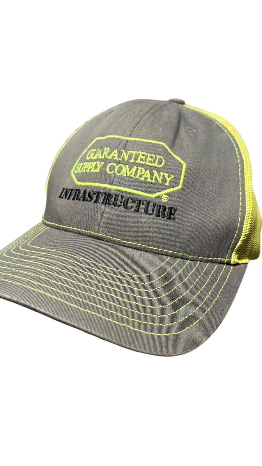 Carhartt Y2k Guaranteed Supply Company Gray and Yellow Hat Size ONE SIZE - 3 Thumbnail