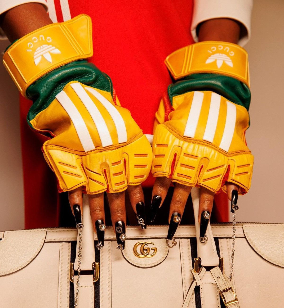 Adidas × Gucci 🔥LIMITED🔥 $1.4K VALUE Adidas x Gucci Leather Gloves Size ONE SIZE - 3 Thumbnail