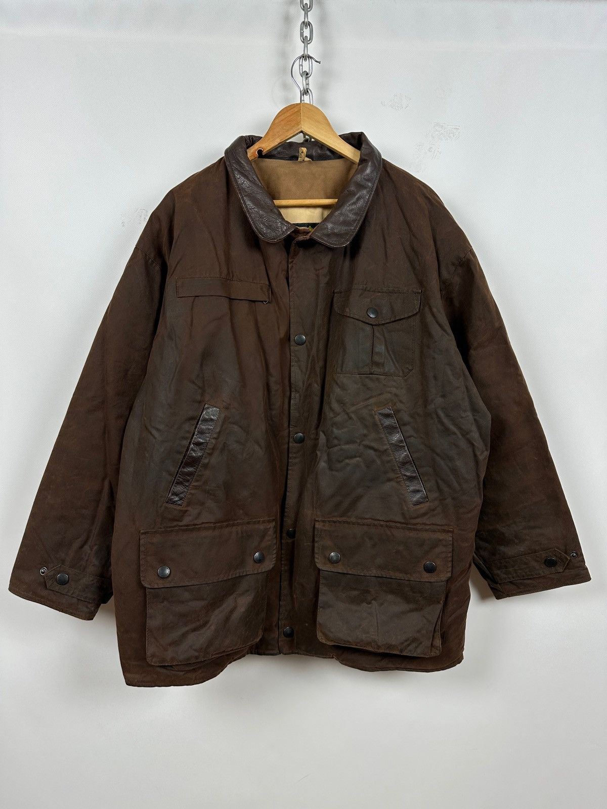 Barbour Vintage Barbour Bushman Brown Waxed Heavy Coat Jacket Size US XL / EU 56 / 4 - 1 Thumbnail