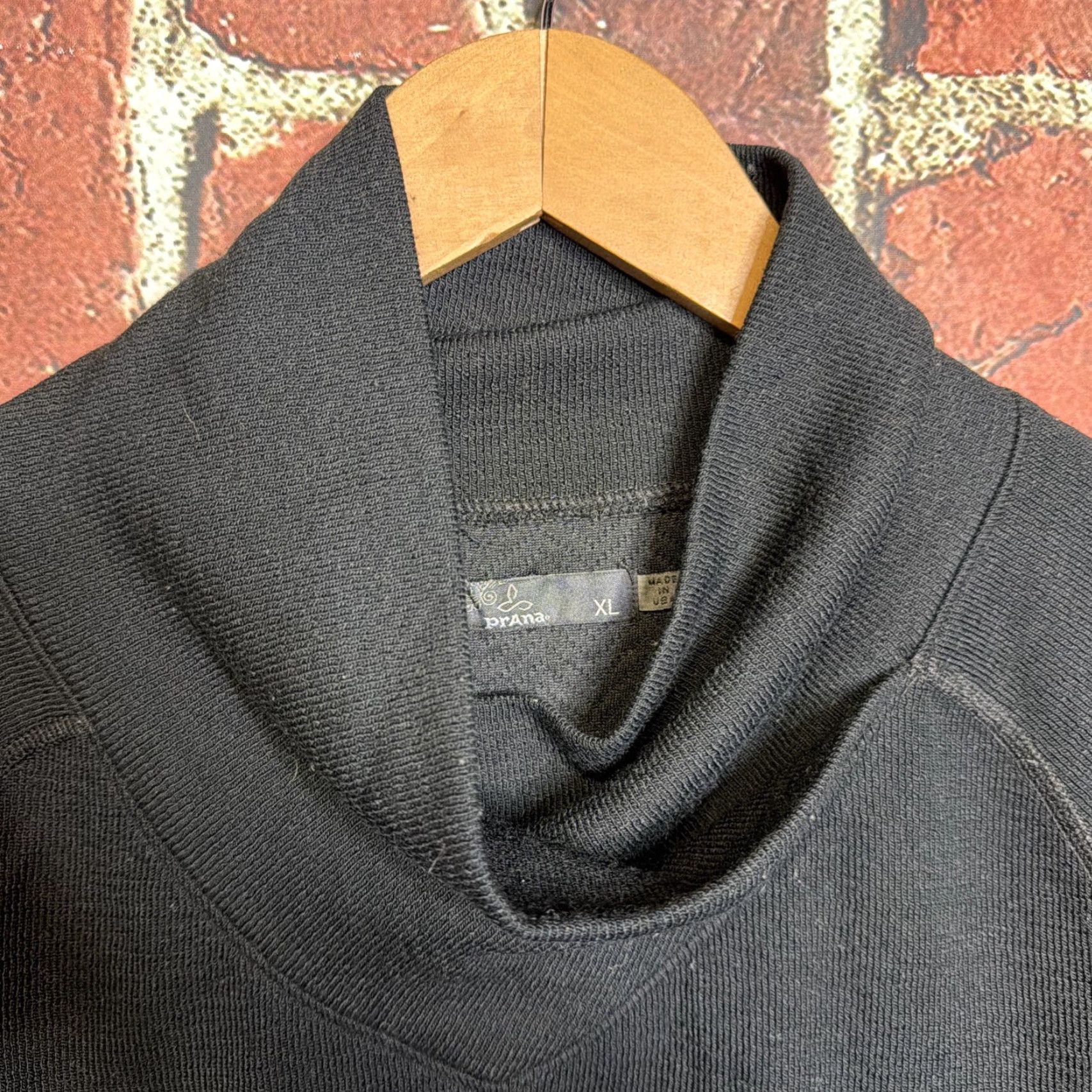Prana prAna Black Wool Blend Sweater Size XL Mock Neck Pullover Knit Womens Casual Autumn Winter Spring Long Sleeve Size XL / US 12-14 / IT 48-50 - 2 Thumbnail