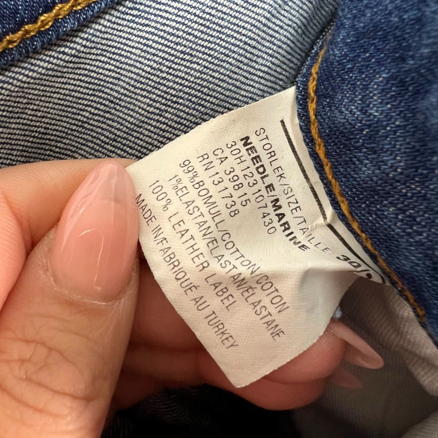 Denime Acne Denim Jeans Womens 26 x 29 High-Waisted Blue Skinny 5-Pocket Raw Hem Size 30" / US 8 / IT 44 - 4 Thumbnail