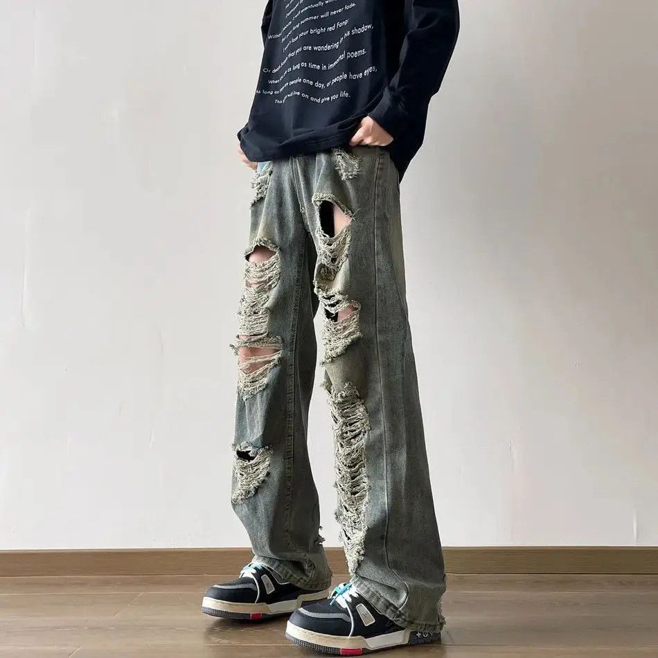 Japanese Brand Retro hip-hop straight leg wide leg jeans Size US 32 / EU 48 - 5 Thumbnail
