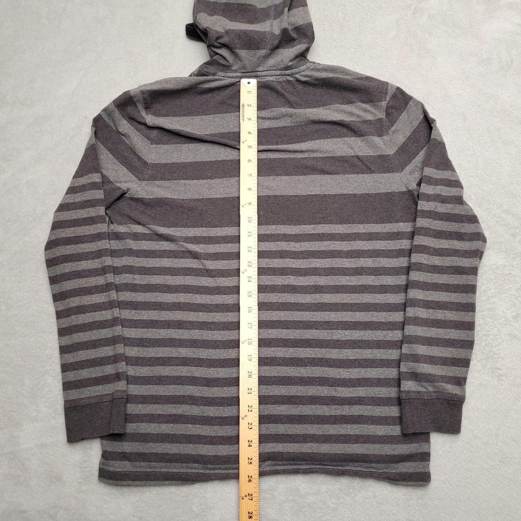 Prana VINTAGE PrAna Hoodie Mens L Gray Striped Hooded Shirt Pullover Casual Drawstrings Size US L / EU 52-54 / 3 - 6 Thumbnail