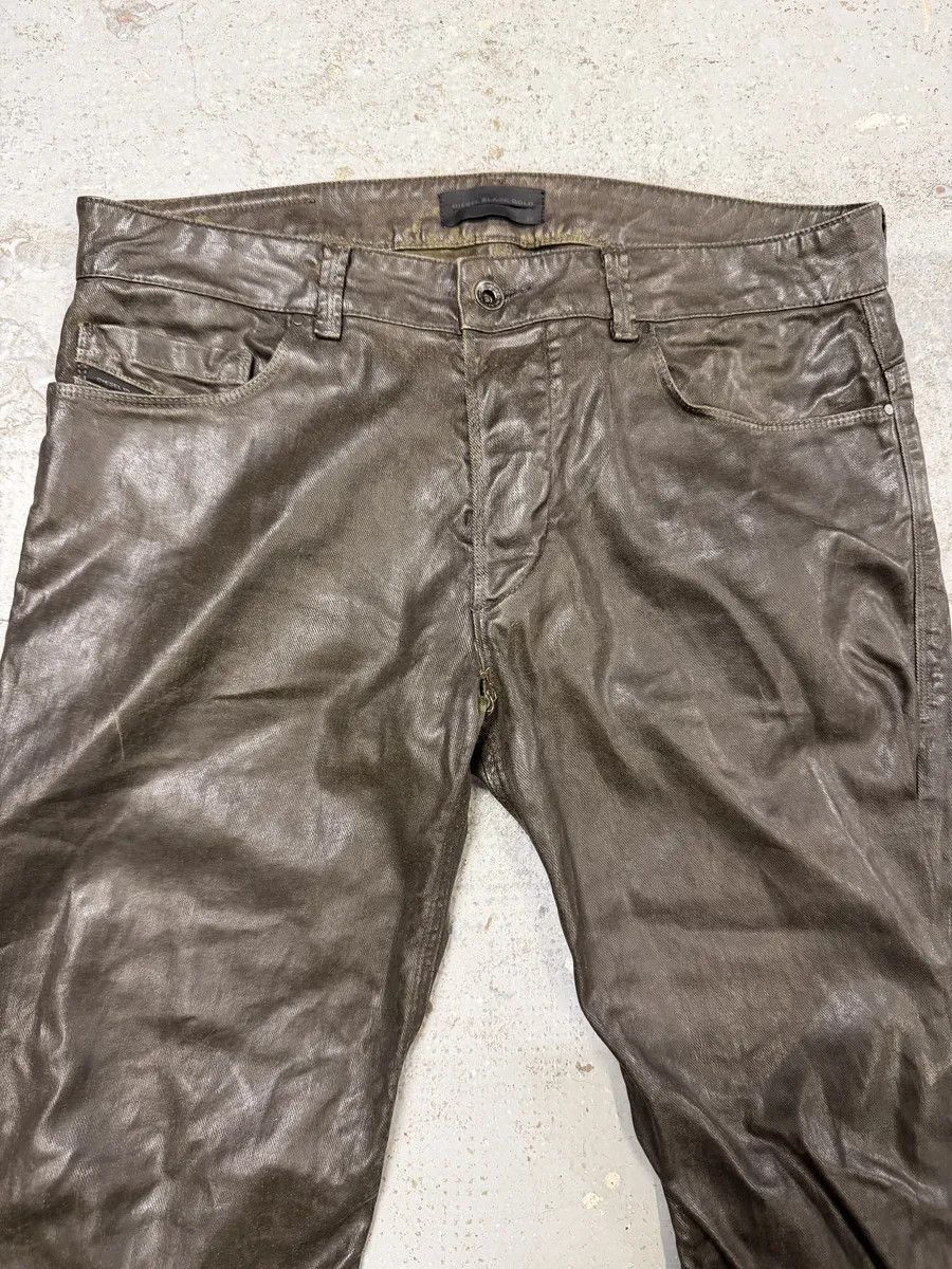 Diesel Diesel Black Gold Brown Cow Leather Dark Pants Size US 31 - 8 Thumbnail