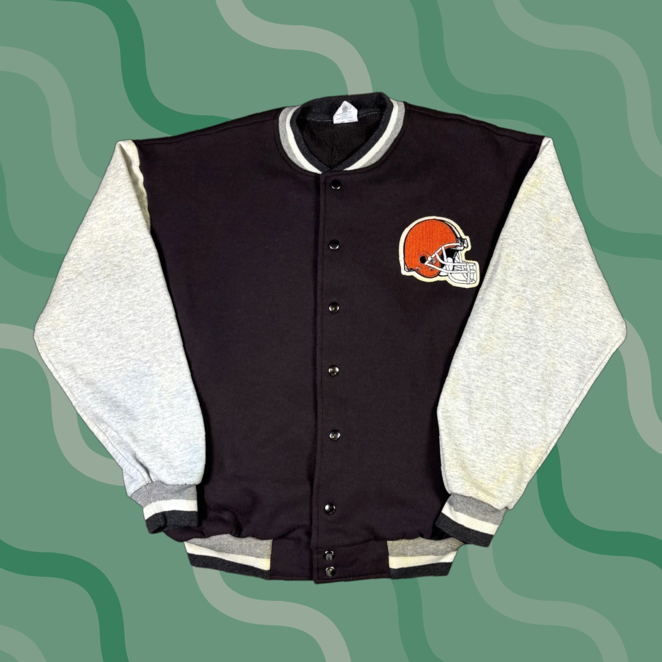 NFL VINTAGE Cleveland Browns Sweatshirt Majestic Button Down Embroidered NFL XL Brown Men Pullover 90s Graphic Print Football Stitch Size US XL / EU 56 / 4 - 1 Thumbnail