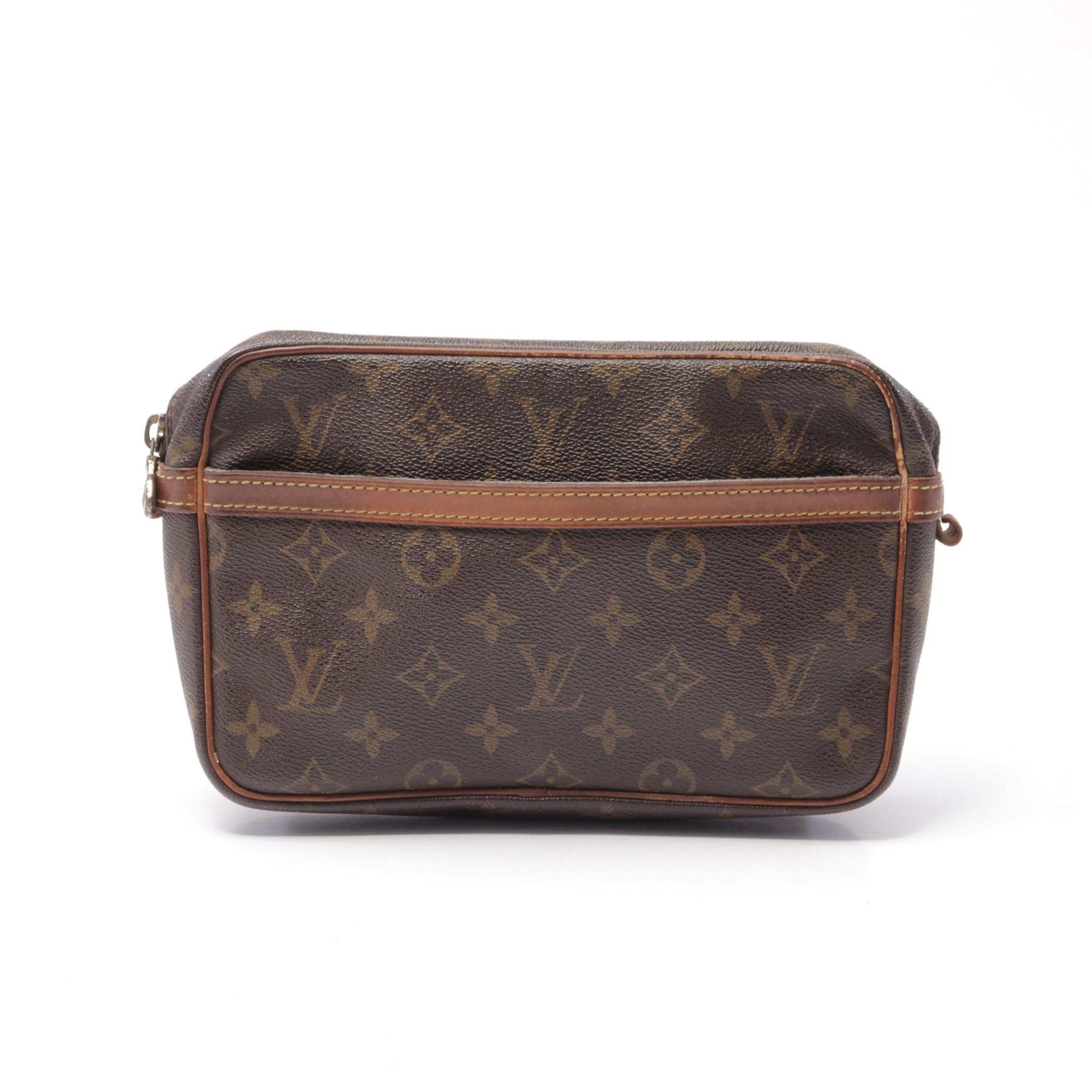 Louis Vuitton Louis Vuitton Compiègne 23 Monogram Clutch Bag Second Leather Brown Size ONE SIZE - 1 Thumbnail