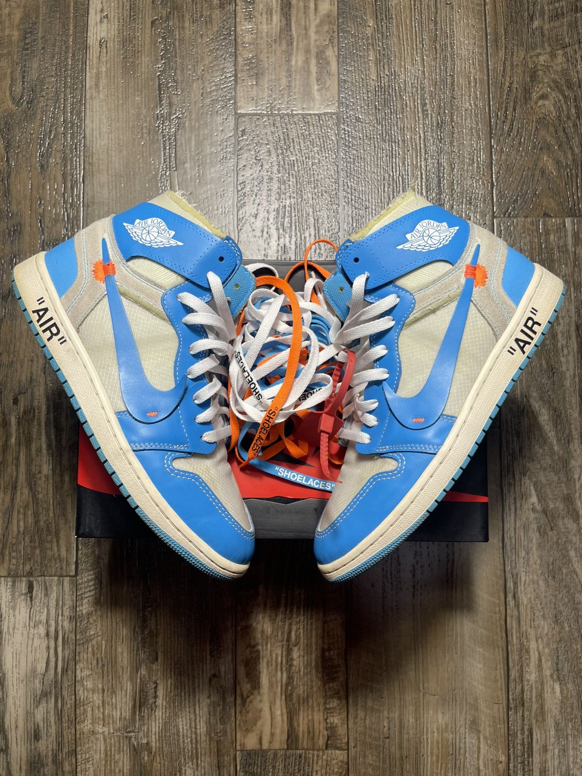 Blue And Orange Jordan Off White Off-White X Jordan UNC