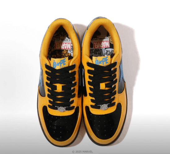 Bape × Marvel Comics BAPE × Fantastic Four Patent Leather Low-Top Casual Sneakers Size US 10 / EU 43 - 2 Thumbnail