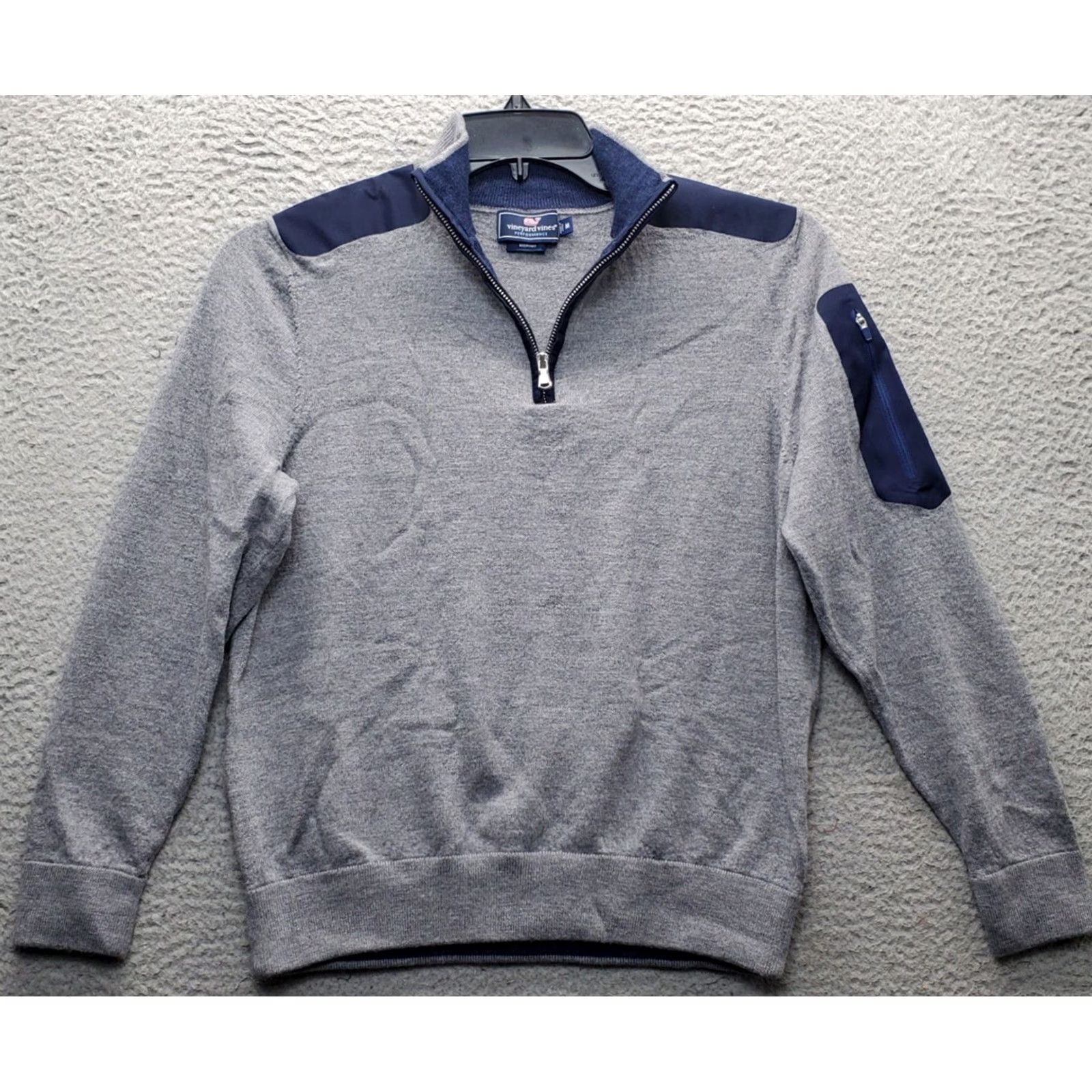 Vineyard Vines VINEYARD VINES Sweater Womens M Gray Performance Knit Side Shoulder 1/4 Zip Size M / US 6-8 / IT 42-44 - 2 Thumbnail