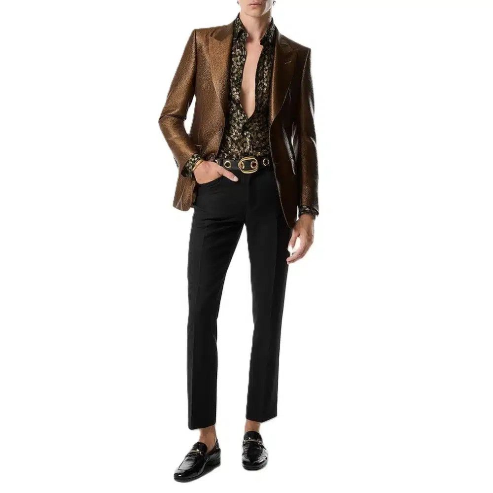 Tom Ford o1loc1c1025 HSBG01 Silk Lurex Evening Shirt in Multicolor Size US M / EU 48-50 / 2 - 3 Thumbnail
