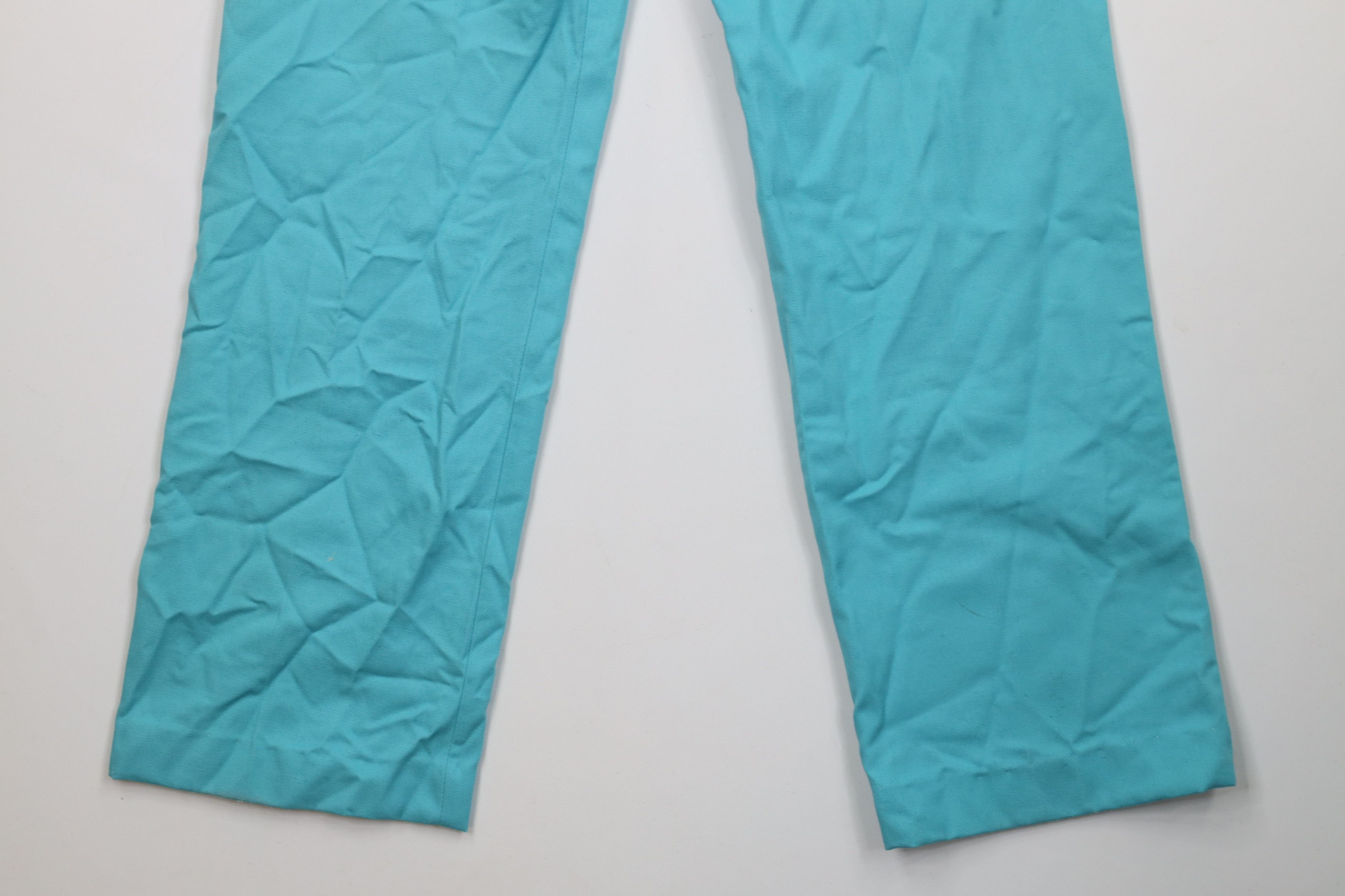 Vintage Vintage 70s Streetwear Flared Wide Leg Chino Pants Blue USA Size 27" / US 4 / IT 40 - 13 Thumbnail