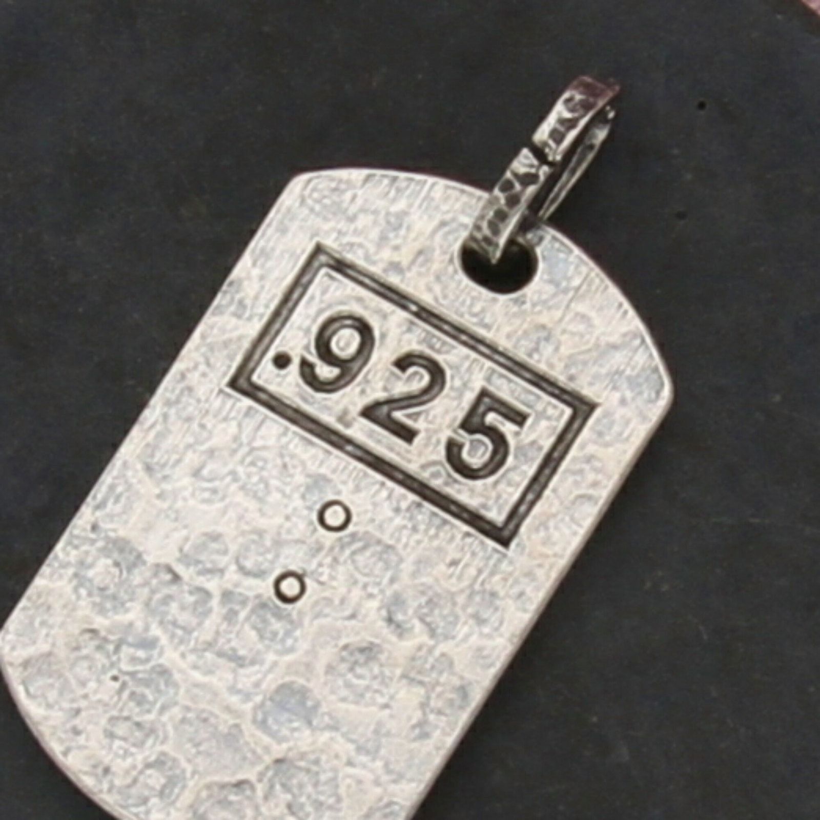 Sterling Silver sterling silver hammered cross heart dog tag pendant Size ONE SIZE - 3 Thumbnail