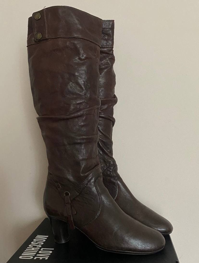 A.S.98 A.S.98. Airstep Brown Leather High Boots Moto Style Size US 8 / IT 38 - 1 Thumbnail