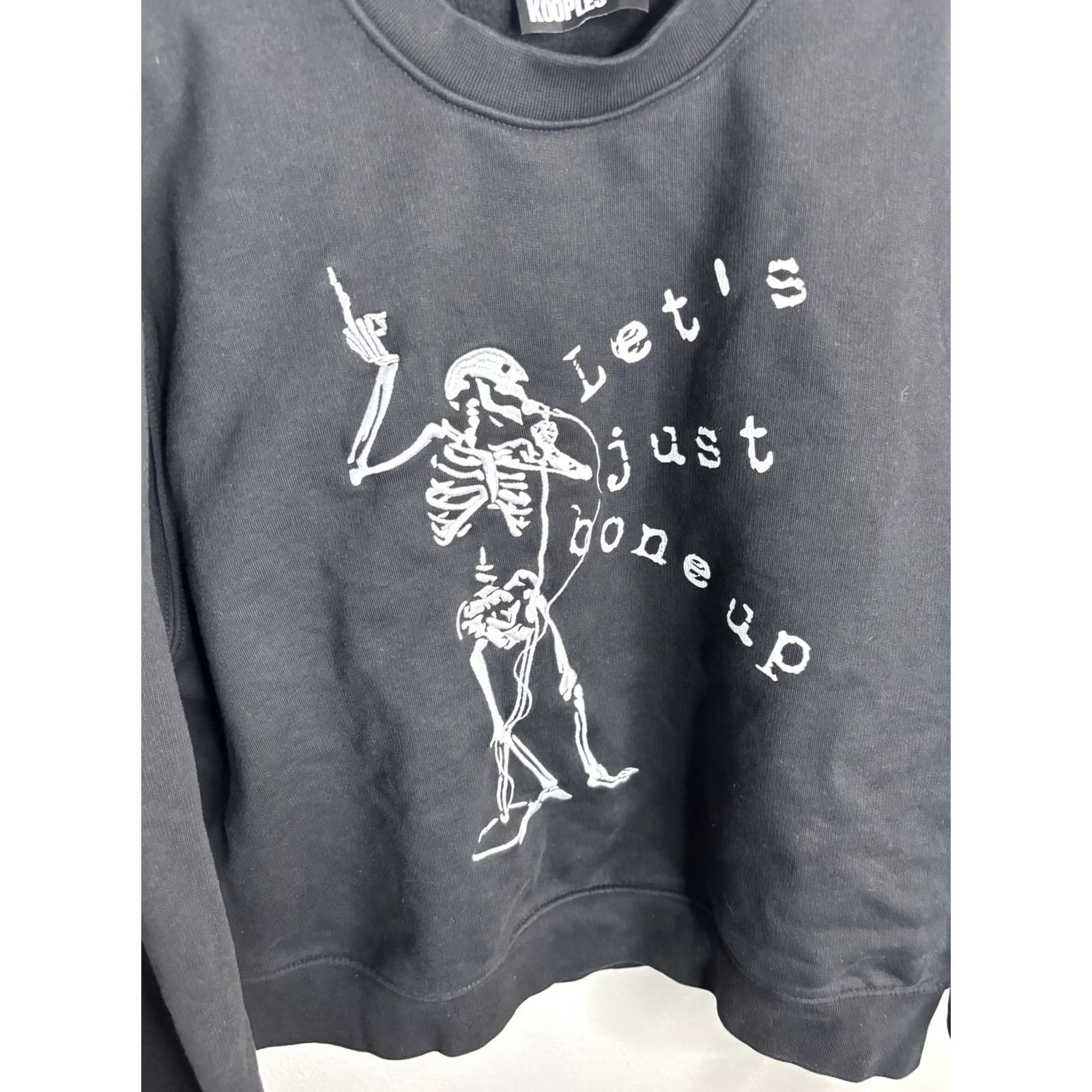 The Kooples The Kooples Sweatshirt Womens Large Black Skeleton Graphic Crew Let'S Bone Up Size L / US 10 / IT 46 - 2 Thumbnail