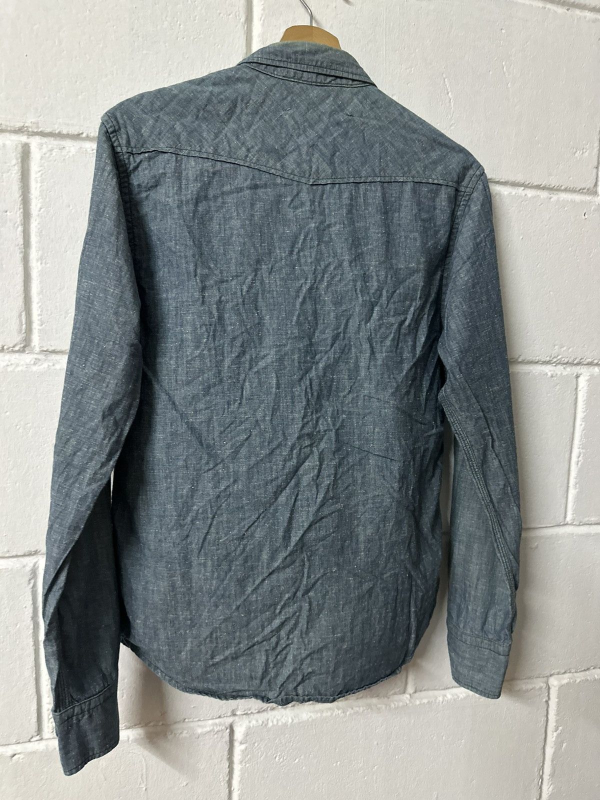 Maison Kitsune Maison Kitsune Richelieu Paris Denim Distressed Design L/S Size US M / EU 48-50 / 2 - 11 Thumbnail