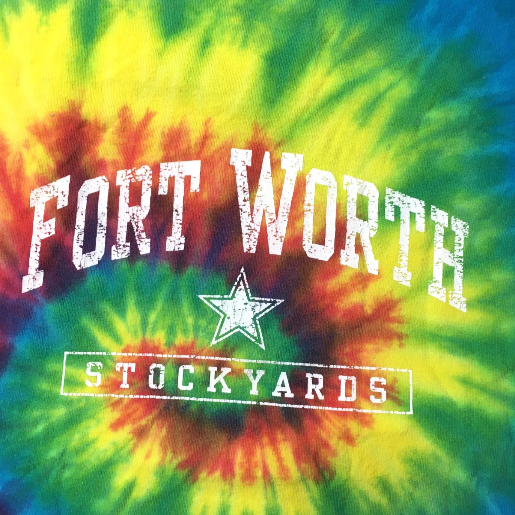 Gildan VINTAGE Fort Worth Shirt Mens XL Green Tie Dye Texas Y2K Size US XL / EU 56 / 4 - 2 Thumbnail