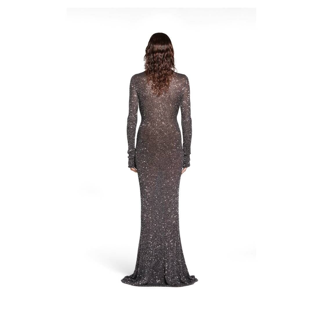 Balenciaga o1in1g0326 Maxi Dress in Black/Silver Size M / US 6-8 / IT 42-44 - 4 Thumbnail