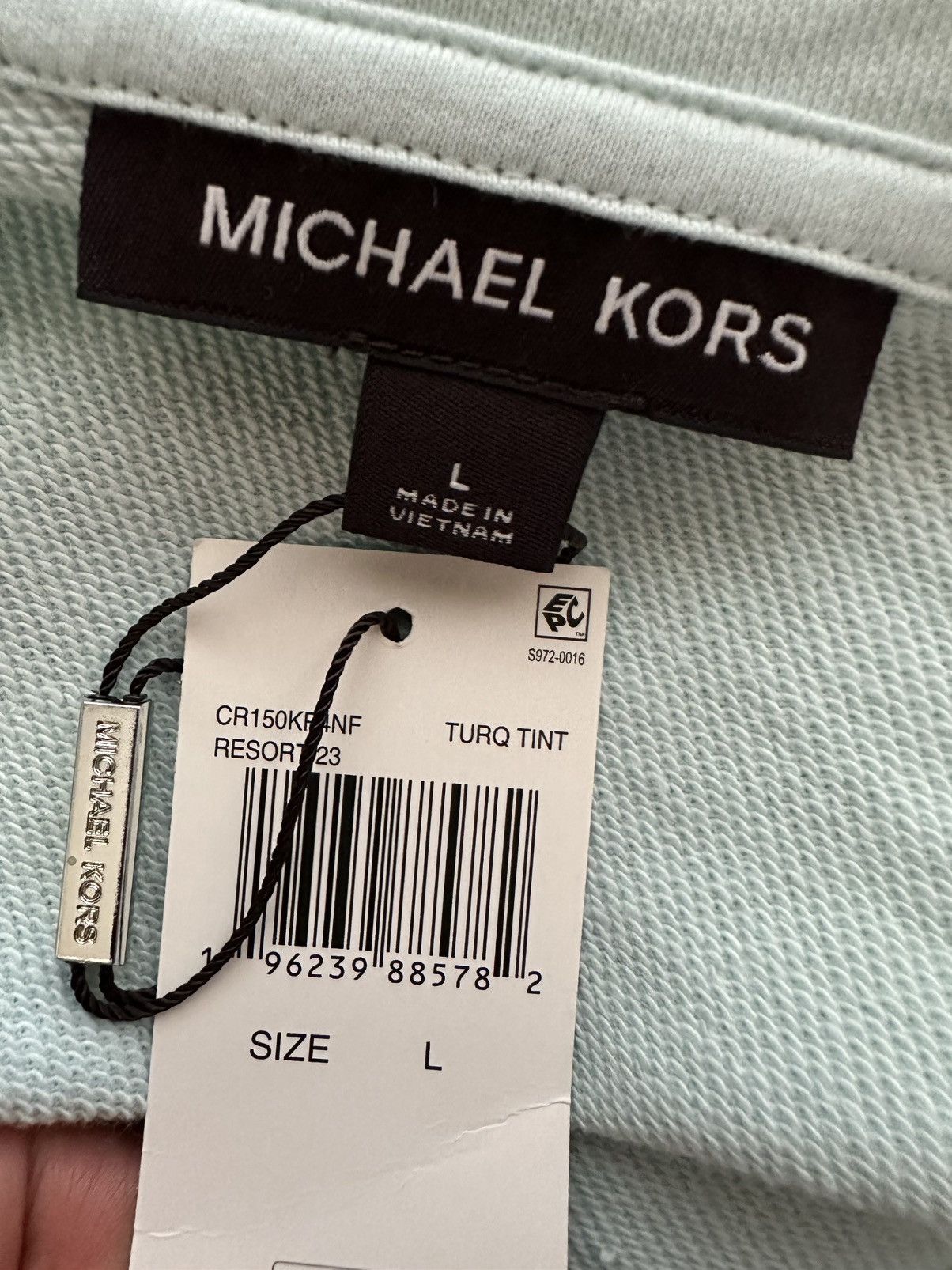 Michael Kors Michael Kors MK Logo Terry Fleece Hoodie Turquoise Tint Size US L / EU 52-54 / 3 - 7 Thumbnail