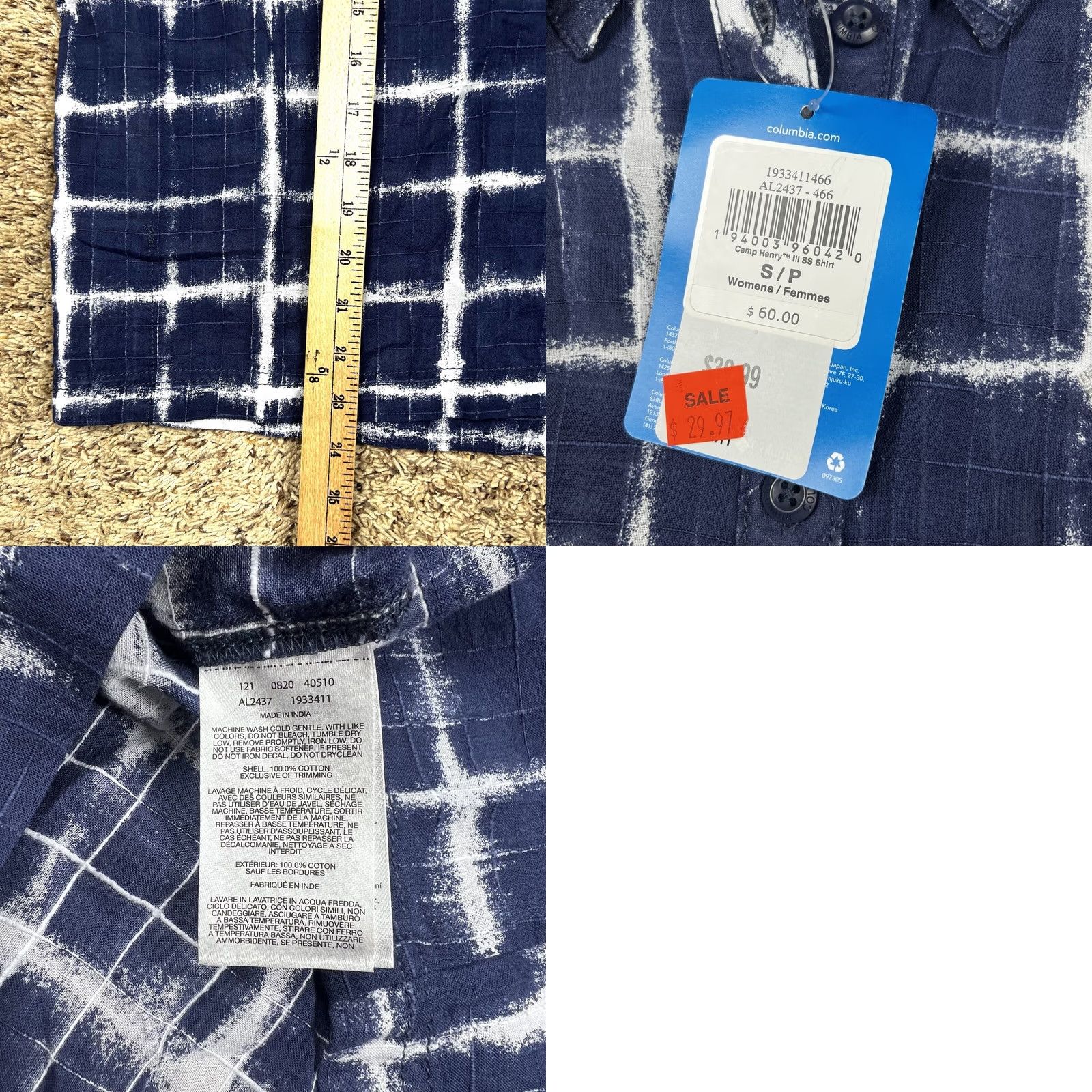 Vintage Columbia Womens Henley Neck Pullover Fishing Shirt Blouse Small Blue White Shirt Blouse Casual Womens Brand 100% Cotton Short Sleeve Size S / US 4 / IT 40 - 8 Thumbnail