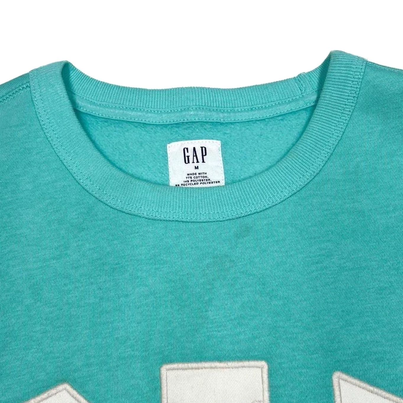 Gap GAP Original Turquoise Big Embroidered Logo Spellout Sweatshirt Medium Mens Pullover Crewneck Logo Turquoise 90s (Embroidered) Size US M / EU 48-50 / 2 - 4 Thumbnail
