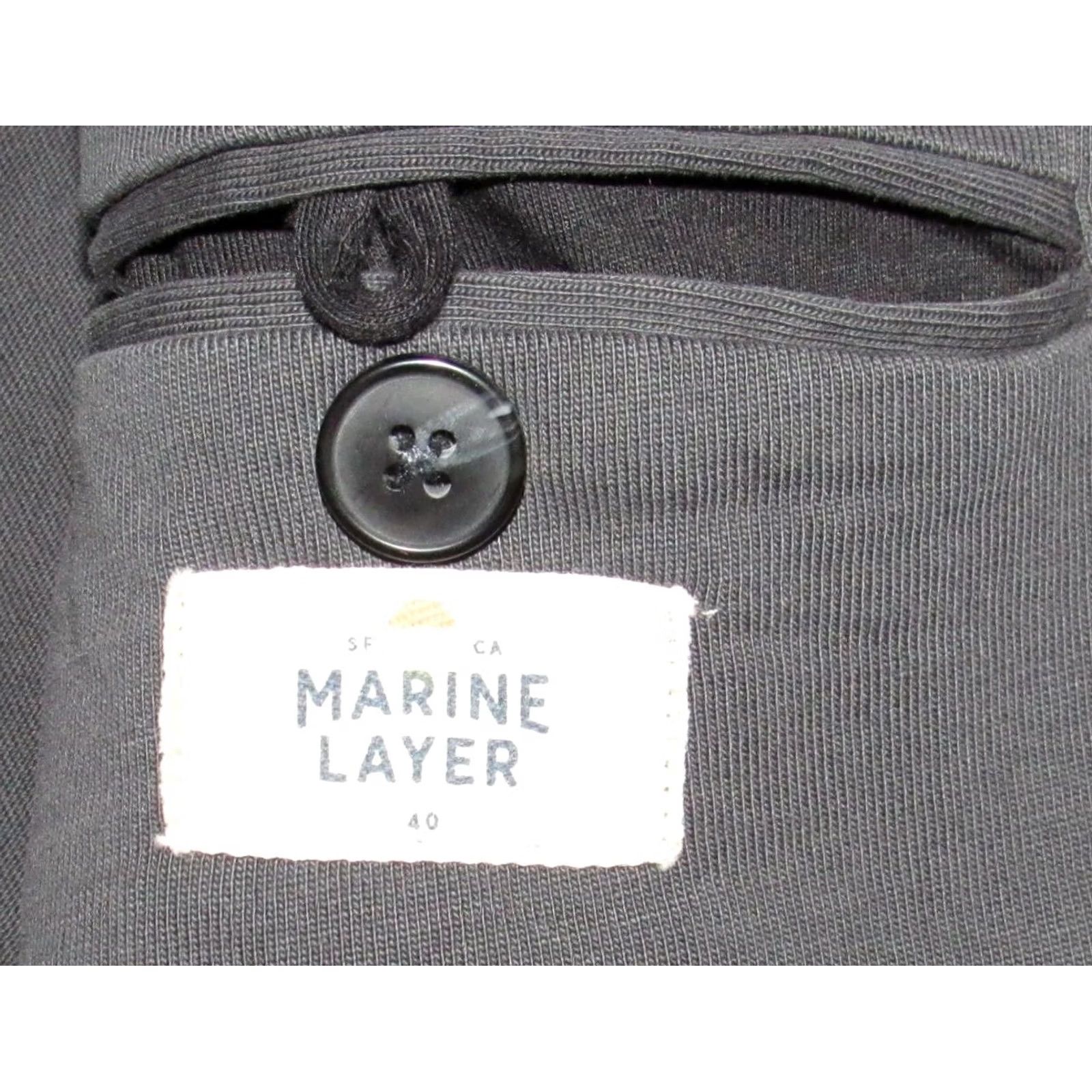 Marine Layer MARINE LAYER Grey Cotton Blend Unstructured Blazer Jacket 40 Men Blazer 40 Gray Mens Size 40R - 5 Thumbnail