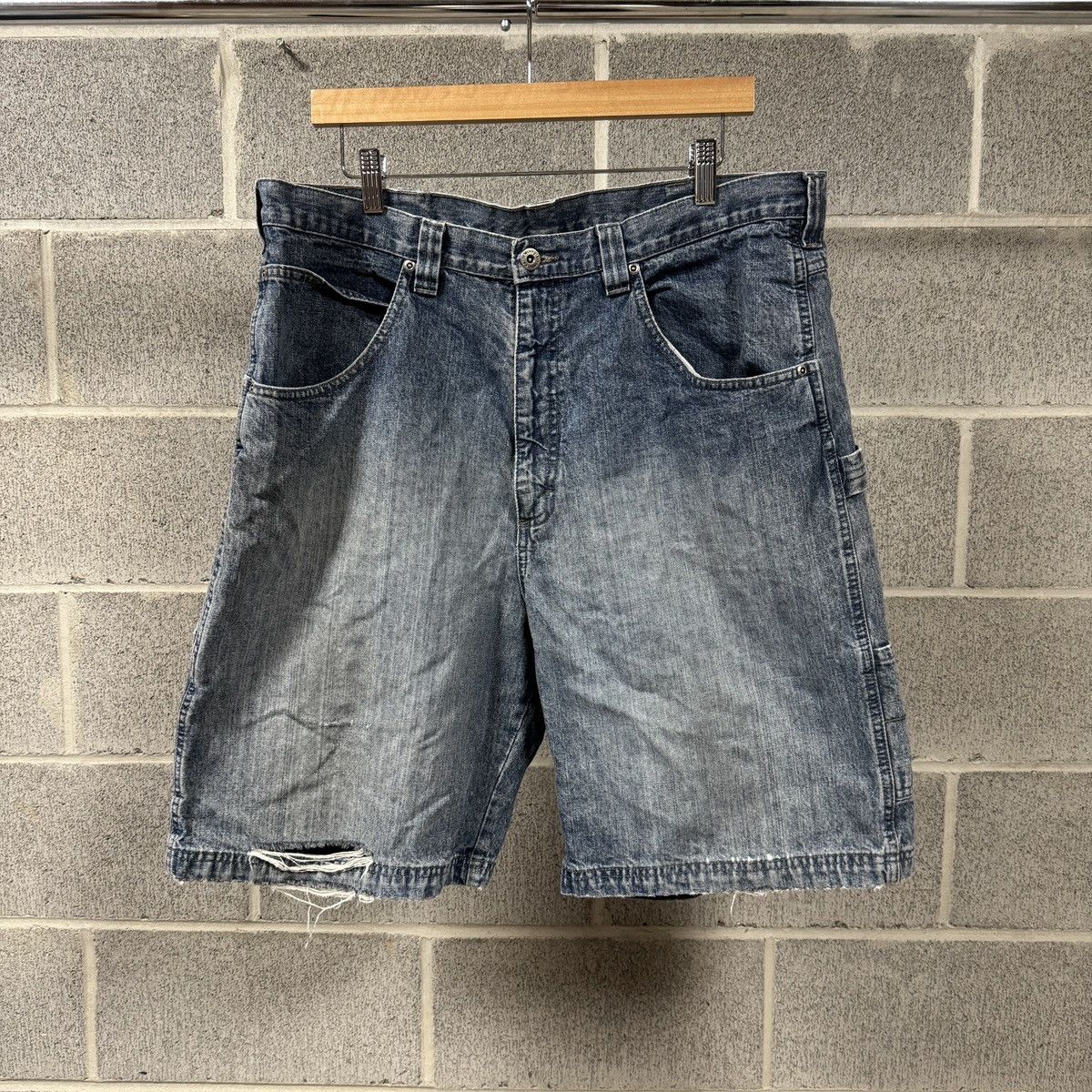 Vintage Thrashed Faded Distressed Denim Shorts ERD Grunge Chrome Size US 36 / EU 52 - 1 Thumbnail