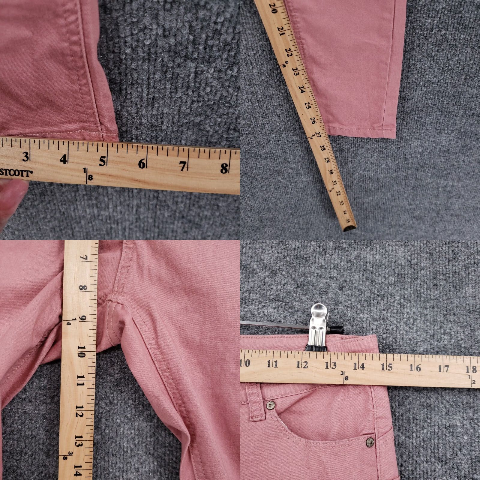 Denime Wax Jeans Mid Rise Skinny Leg 5 Juniors Pink Denim Light Wash Zip Womens Size 30" / US 8 / IT 44 - 8 Thumbnail