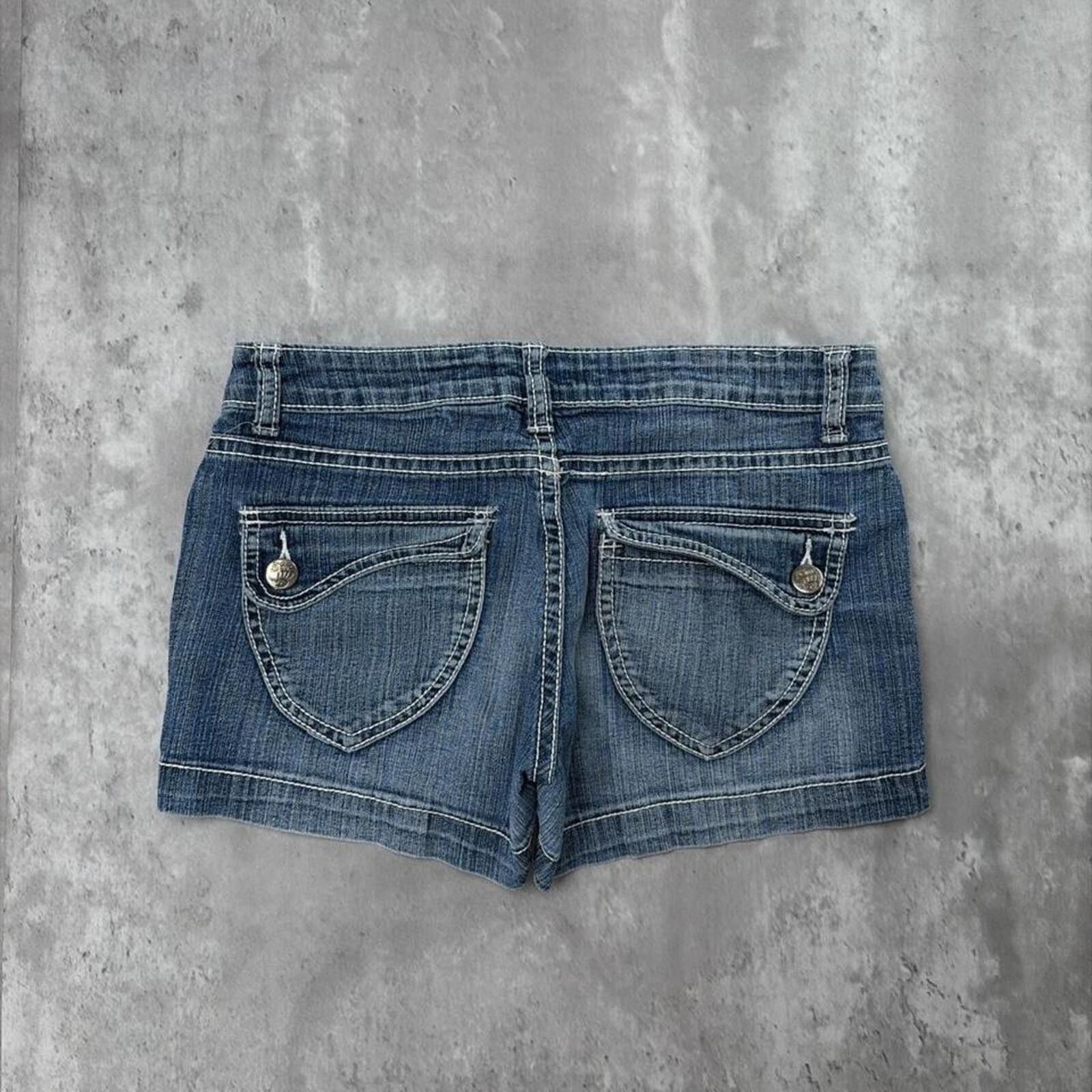 Other Y2K Blue 5ive Grunge Gothic Mini Denim Shorts Size 26" / US 2 / IT 38 - 1 Thumbnail
