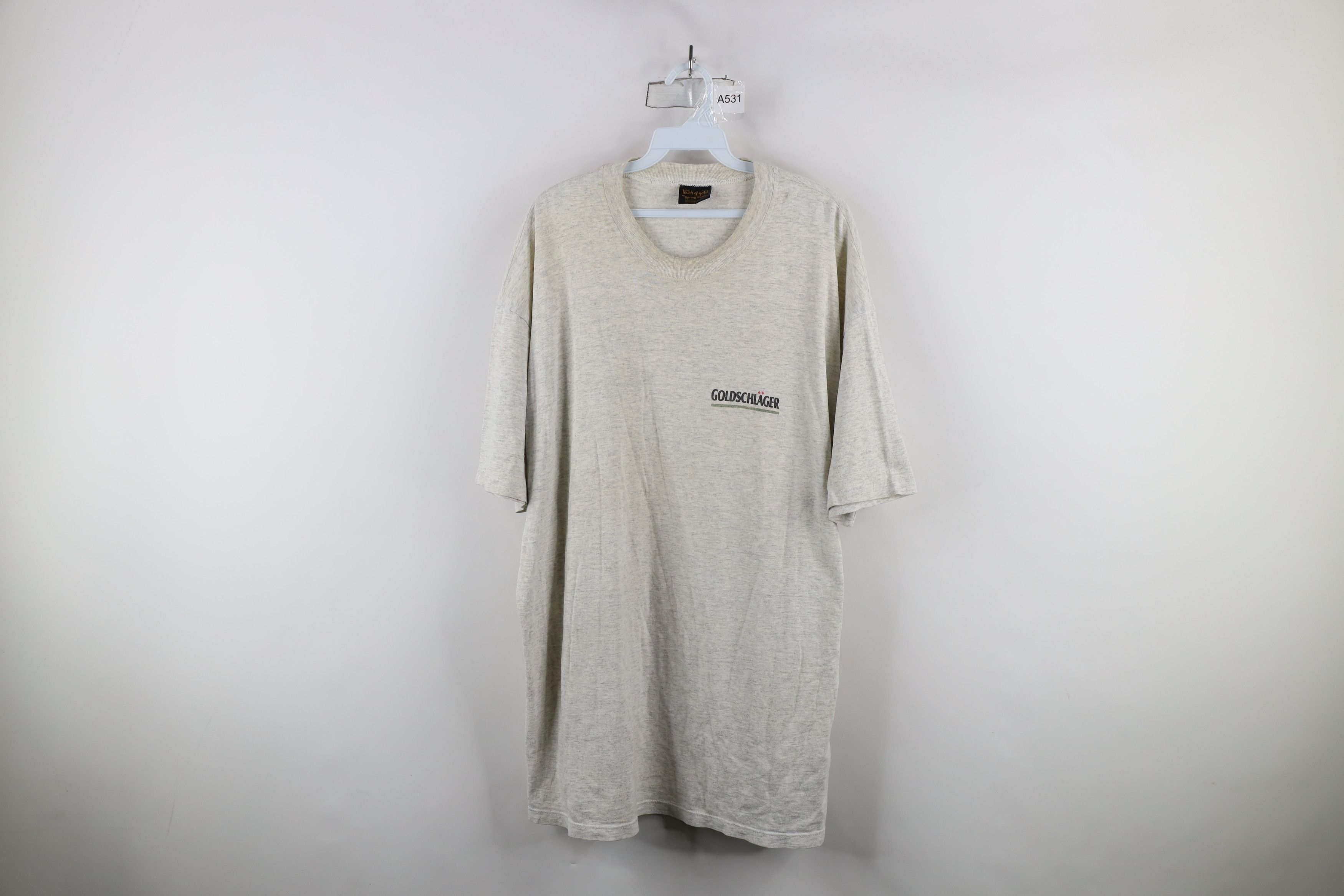 Vintage Vintage 90s Streetwear Spell Out Goldschlager T-Shirt Gray Size US XL / EU 56 / 4 - 1 Thumbnail