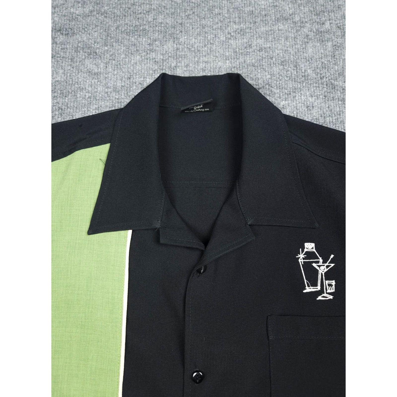 Vintage Steady Shirt Mens Large Black TIKI Button Up Bowling Short Sleeve USA Size US L / EU 52-54 / 3 - 2 Thumbnail