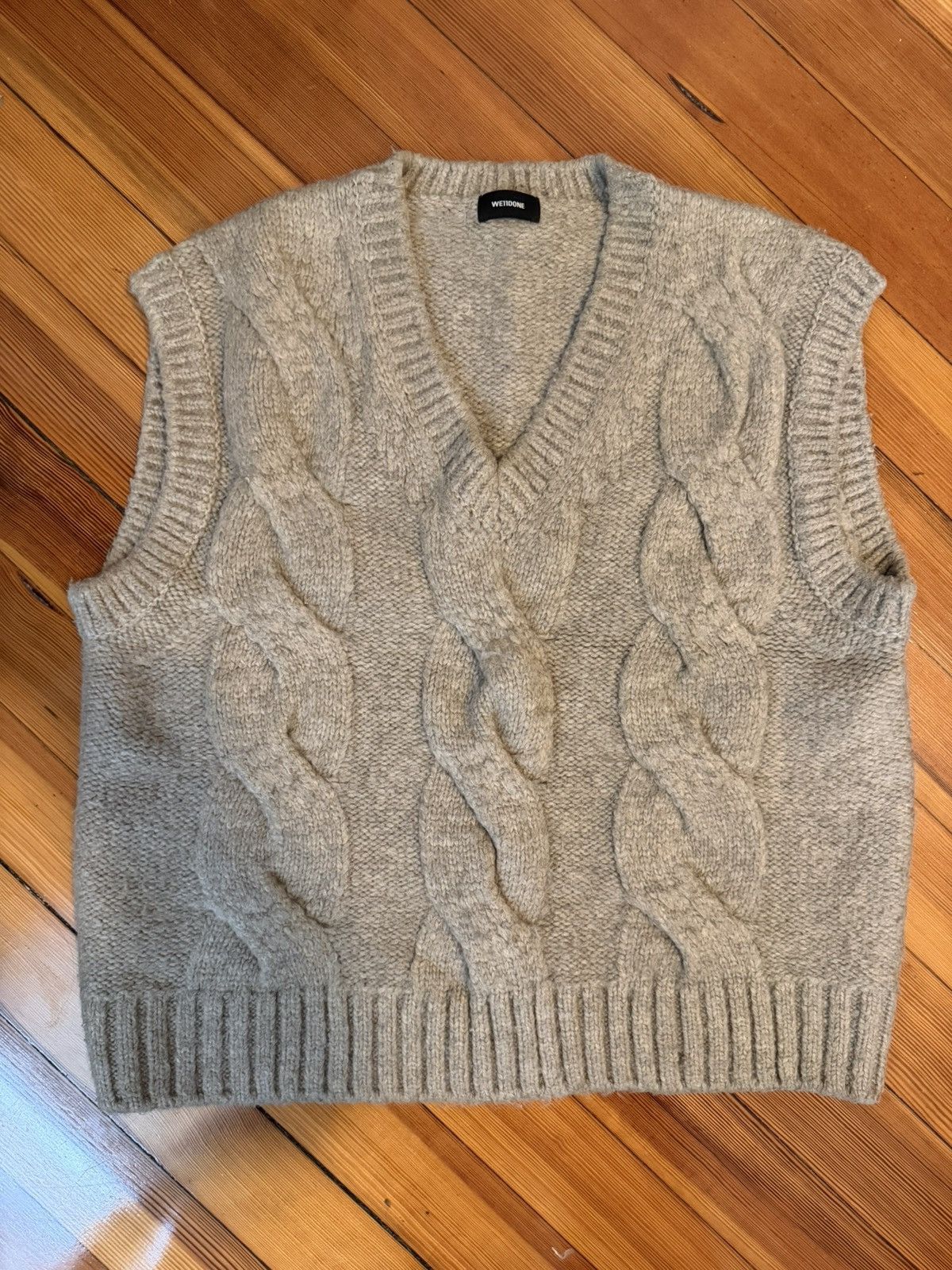 WE11DONE We11done Cable Knit Sweater Vest Size US L / EU 52-54 / 3 - 1 Thumbnail
