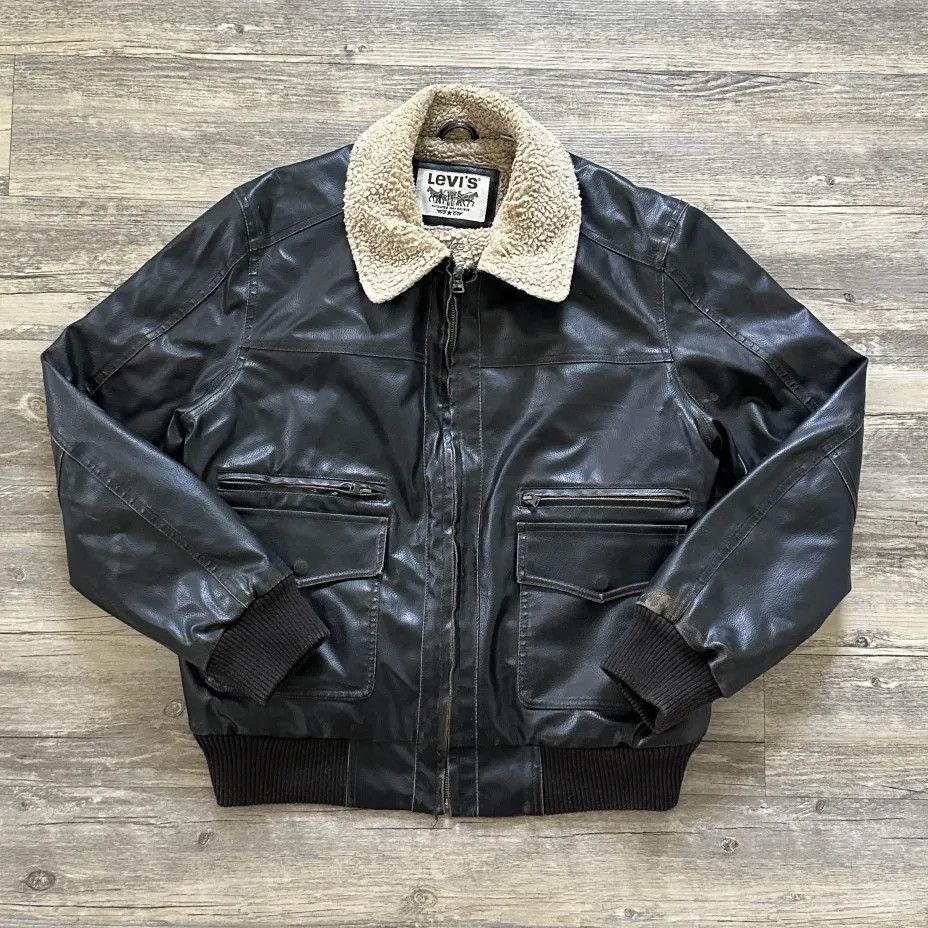 Levi's Vintage Levi's Flight Leather Bomber Sherpa Lined Size US L / EU 52-54 / 3 - 1 Thumbnail