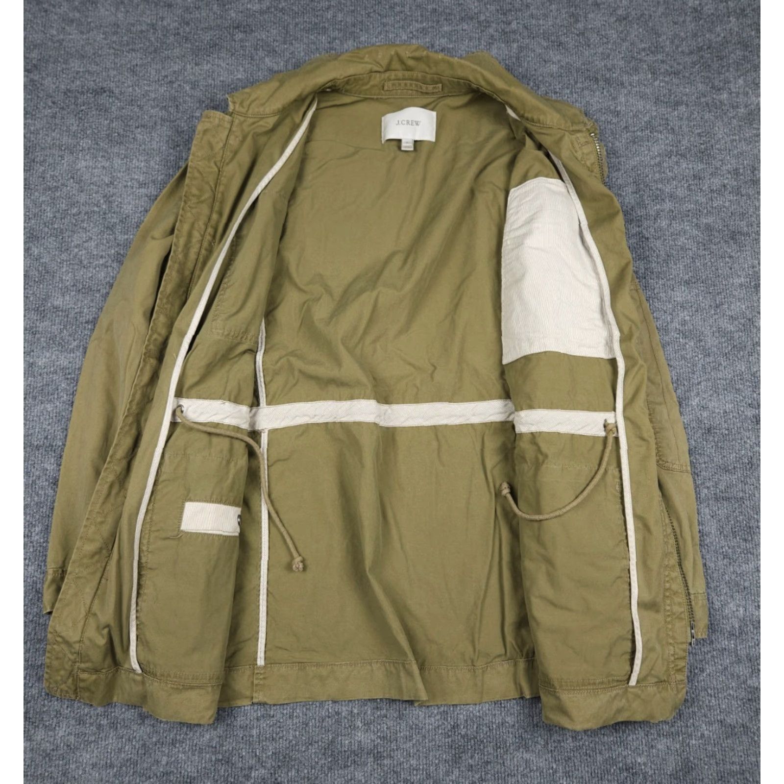 J.Crew VINTAGE J.CREW Canvas Chore Coat Womens Large Green Boyfriend Fatigue Pockets Military Jacket Size L / US 10 / IT 46 - 3 Thumbnail