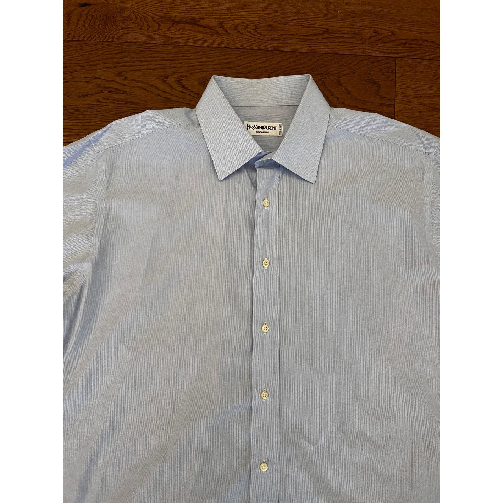 Yves Saint Laurent Yves Saint Laurent Pour Homme Shirt 18/45 Light Blue Size US XXL / EU 58 / 5 - 4 Thumbnail