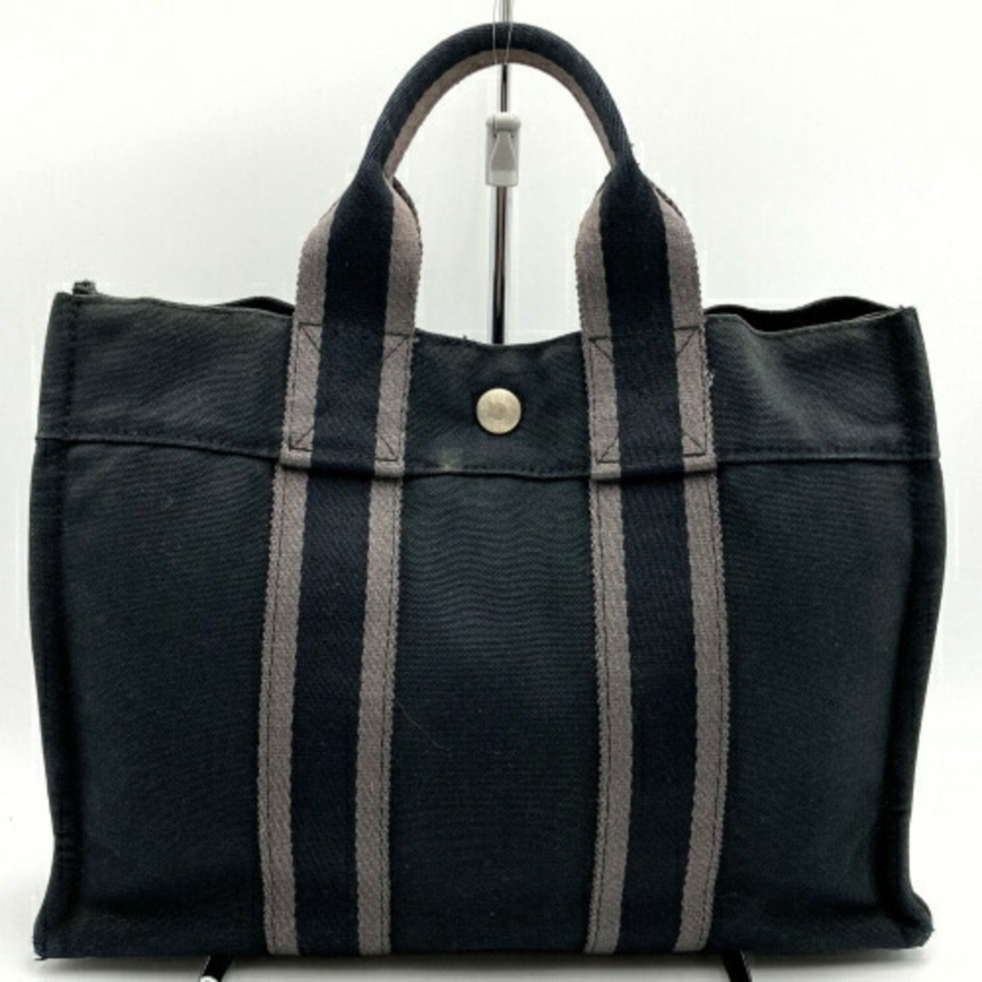 image of Hermes Handbag Foult Pm Black Canvas Women's Its5Byycol