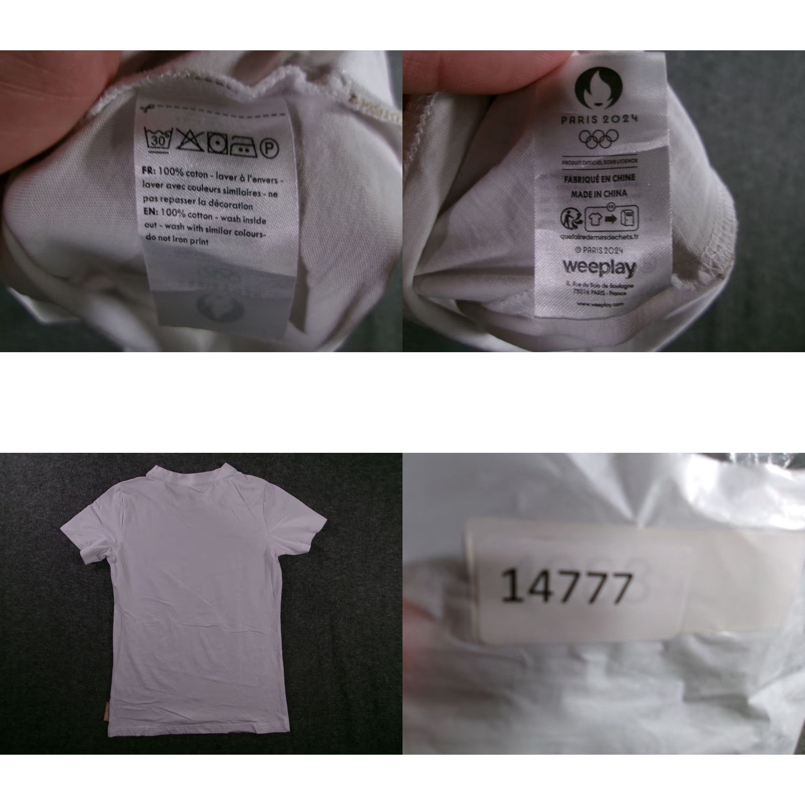 Vintage Weeplay Paris 2024 Shirt Men Small White Official Olympics Crewneck Graphic Tee Size US S / EU 44-46 / 1 - 8 Thumbnail