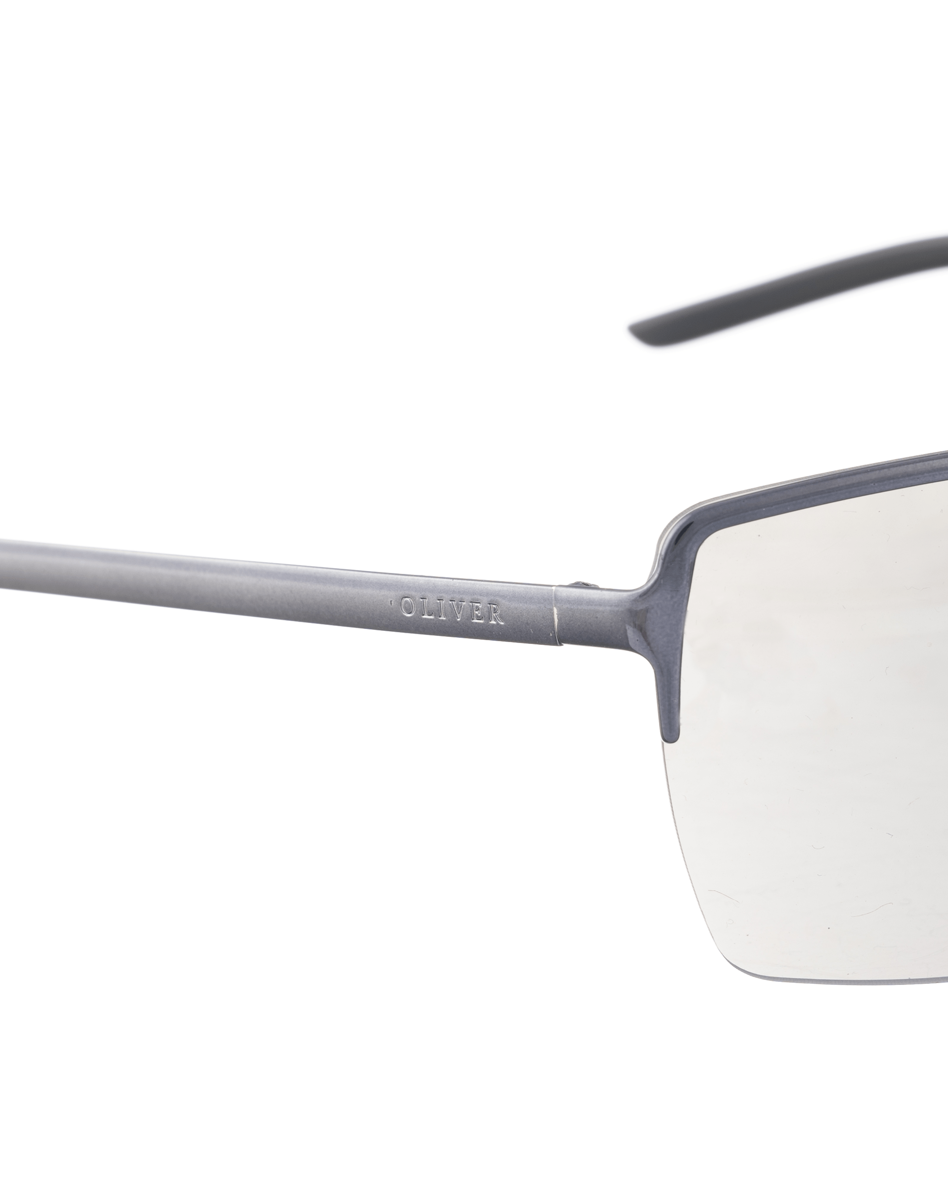 Valentino Oliver By Valentino '90s Gray Half-Rim Sunglasses Size ONE SIZE - 2 Thumbnail