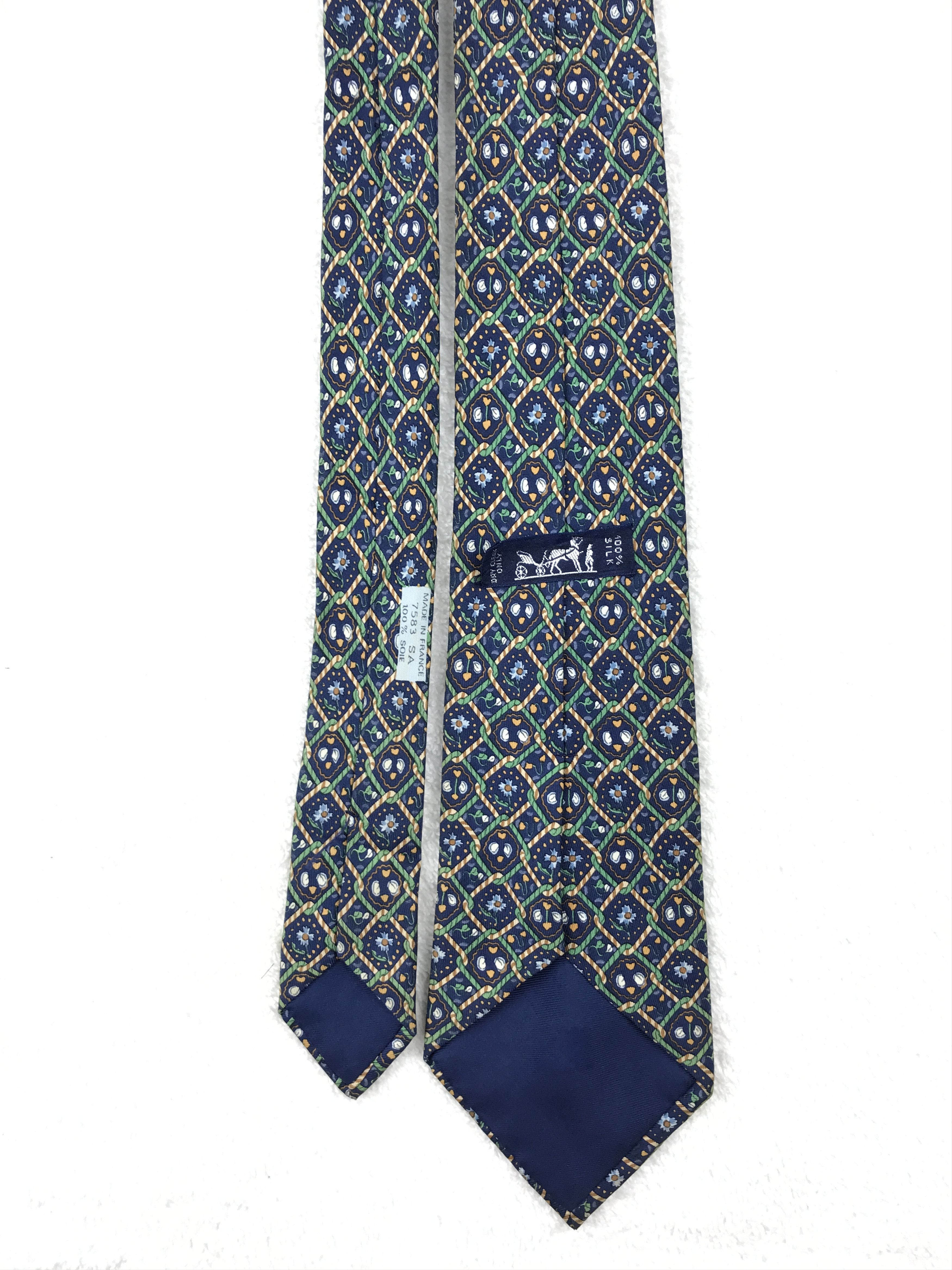 Designer × Hermes Vintage Hermes Silk Necktie Size ONE SIZE - 4 Thumbnail