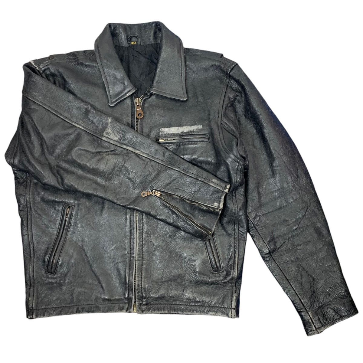 Genuine Leather Vintage Spiker Marino Leather Biker Jacket Size US M / EU 48-50 / 2 - 1 Thumbnail