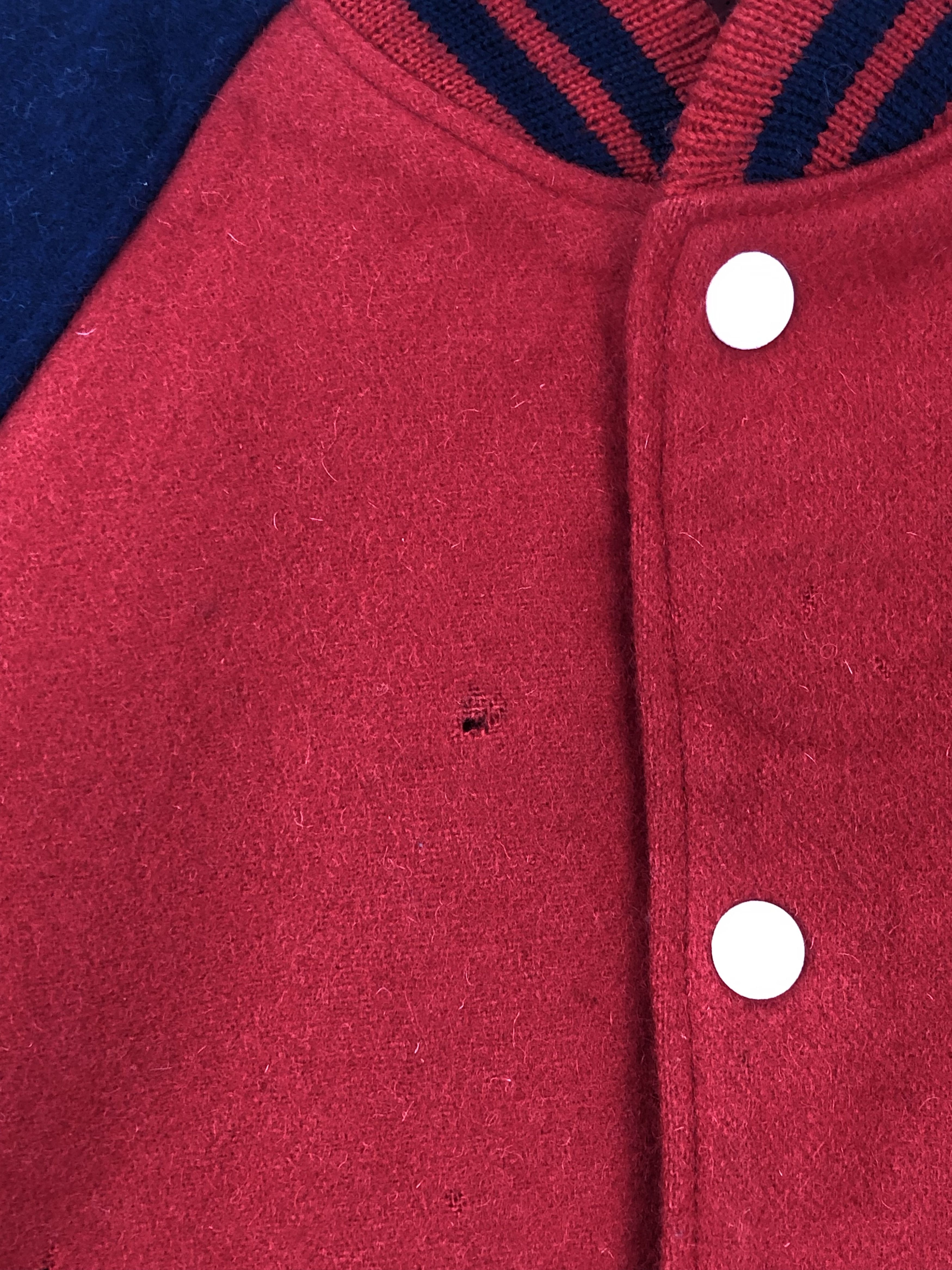 Vintage Vintage 90s Van Boys Wool Varsity Jacket Red Colour V0390 Size US M / EU 48-50 / 2 - 10 Thumbnail