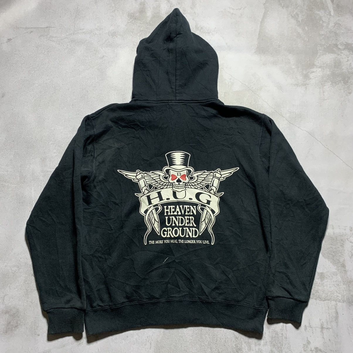 image of Vintage Cream Soda Zip Hoodie in Black, Men's (Size Large)