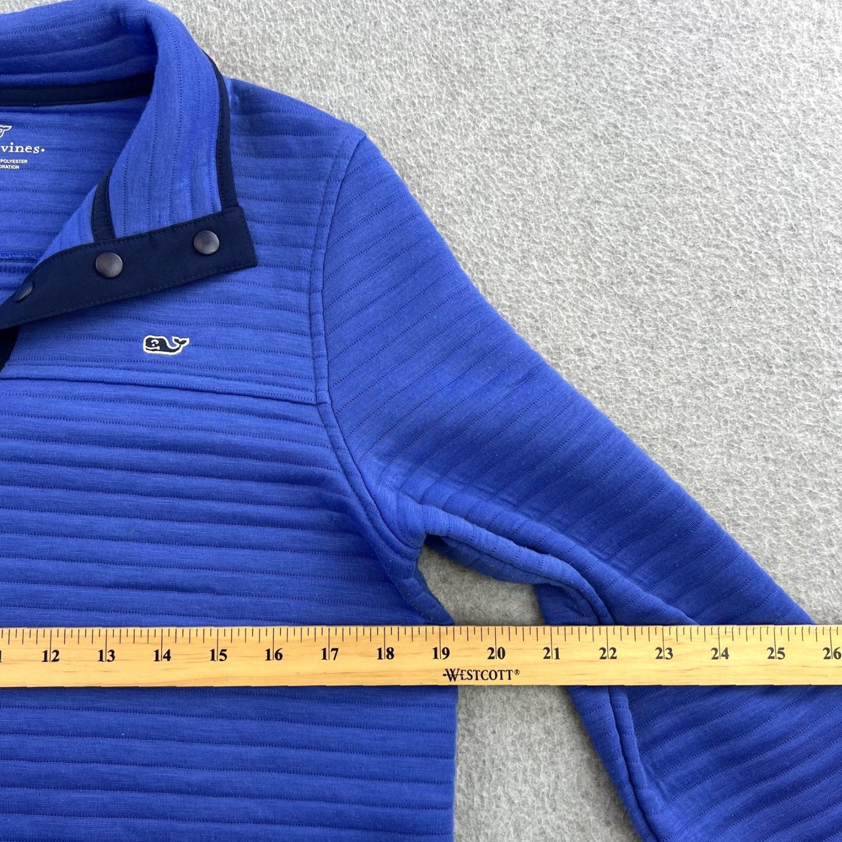 Vineyard Vines Vineyard Vines Pullover Womens XS Blue Snap Neck Ribbed Sweater Logo Whale Size XS / US 0-2 / IT 36-38 - 2 Thumbnail