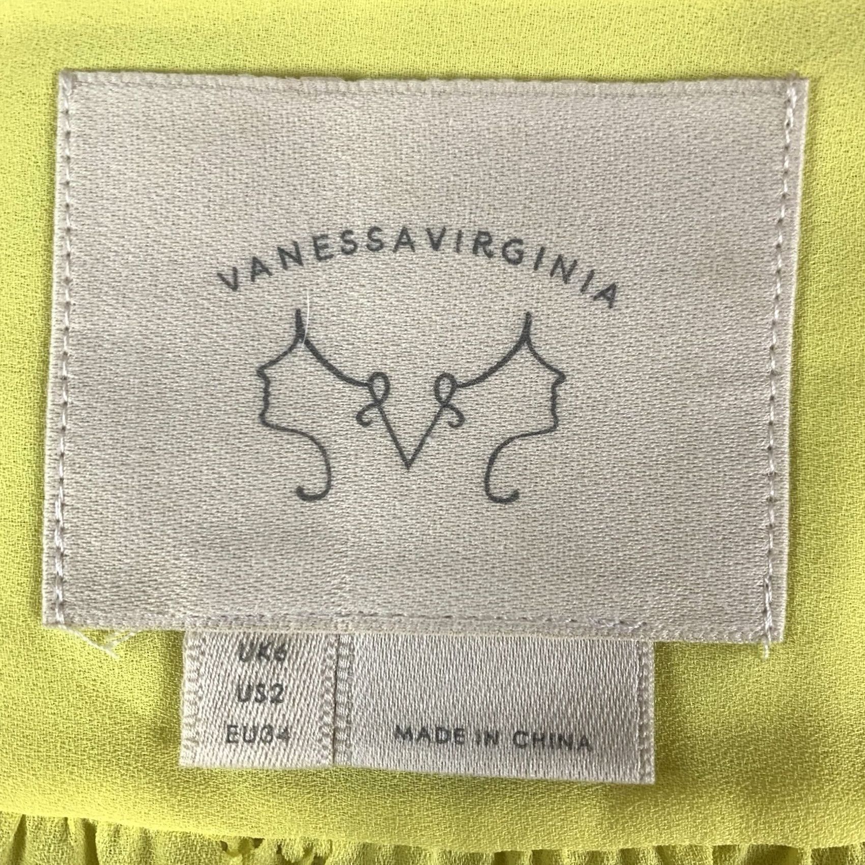 Anthropologie Vanessa Virginia Top Blouse Shirt Women's sz 2 Yellow Short sleeve Flutter Sleeve Ruffle Bohemian Colorful Lightweight 100% Polyester Size XS / US 0-2 / IT 36-38 - 3 Thumbnail