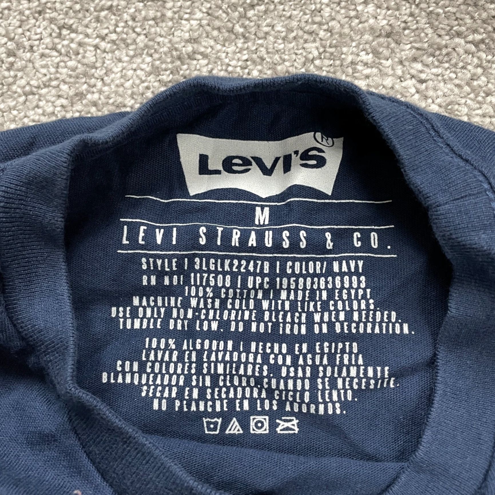 Levi's Levi's T-Shirt Shirt Men M Blue Crew Neck Long Sleeve Cotton Graphic Logo Casual Tee 90s Outdoor Mens Size US M / EU 48-50 / 2 - 4 Thumbnail
